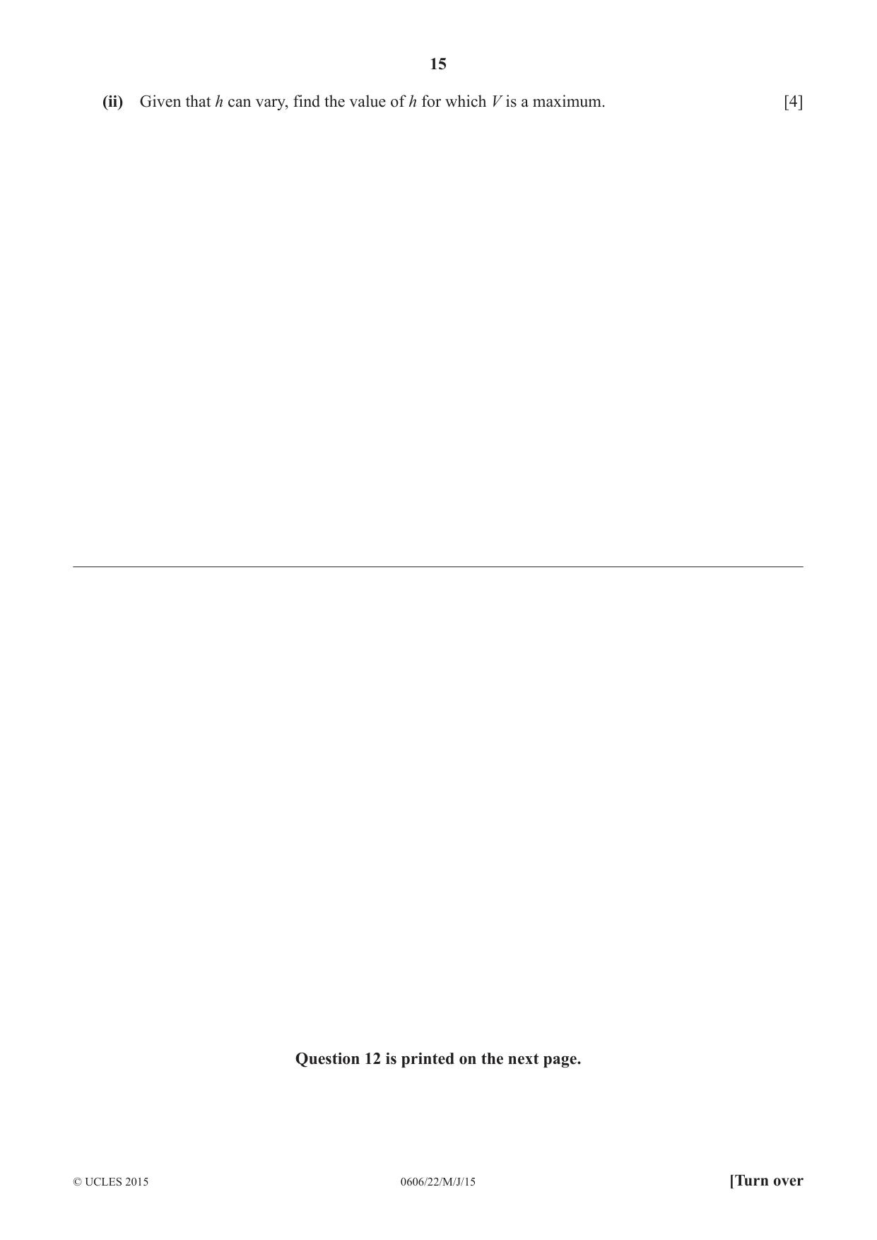 Cambridge IGCSE Mathematics - Additional 0606 2015 May/June Paper 2 · Variant 2 question paper, page 15 of 16