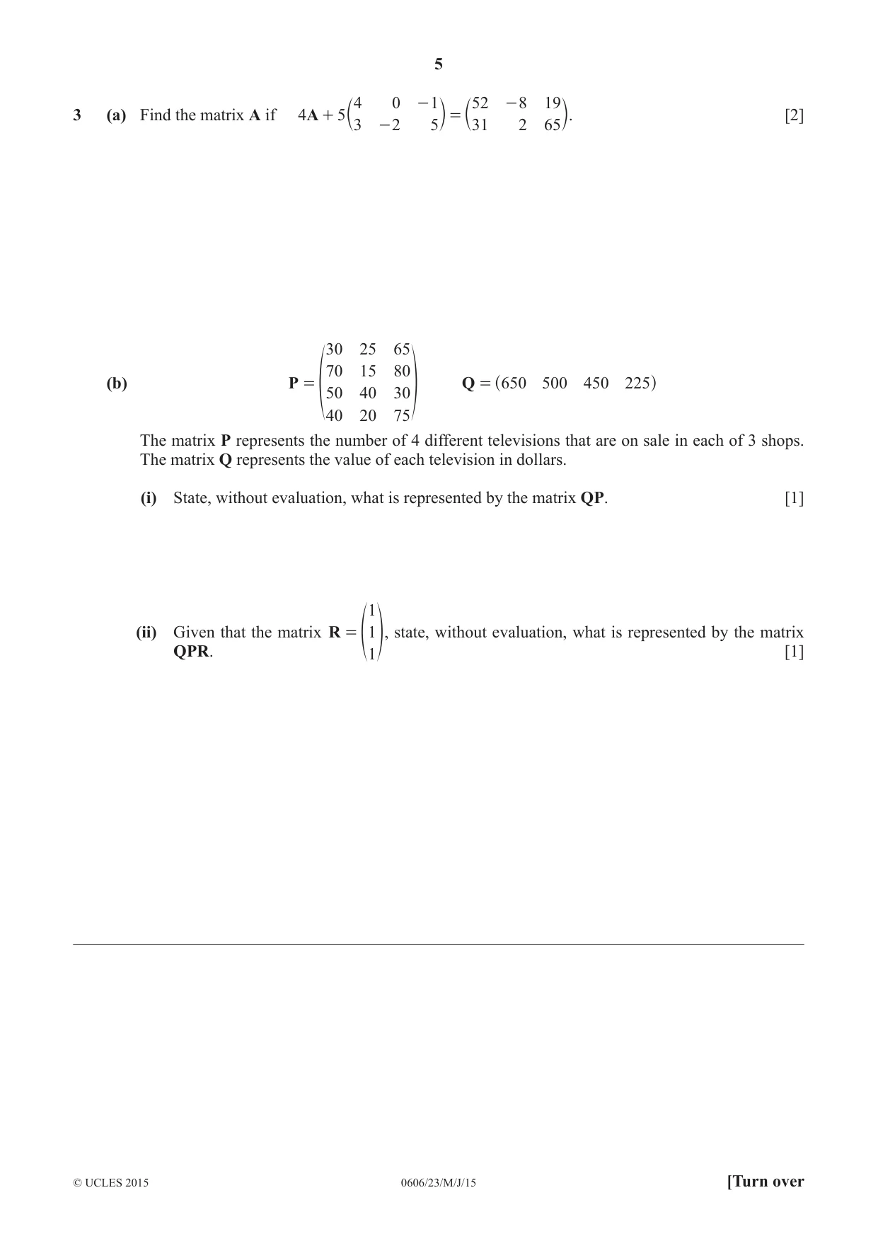 Cambridge IGCSE Mathematics - Additional 0606 2015 May/June Paper 2 · Variant 3 question paper, page 5 of 16