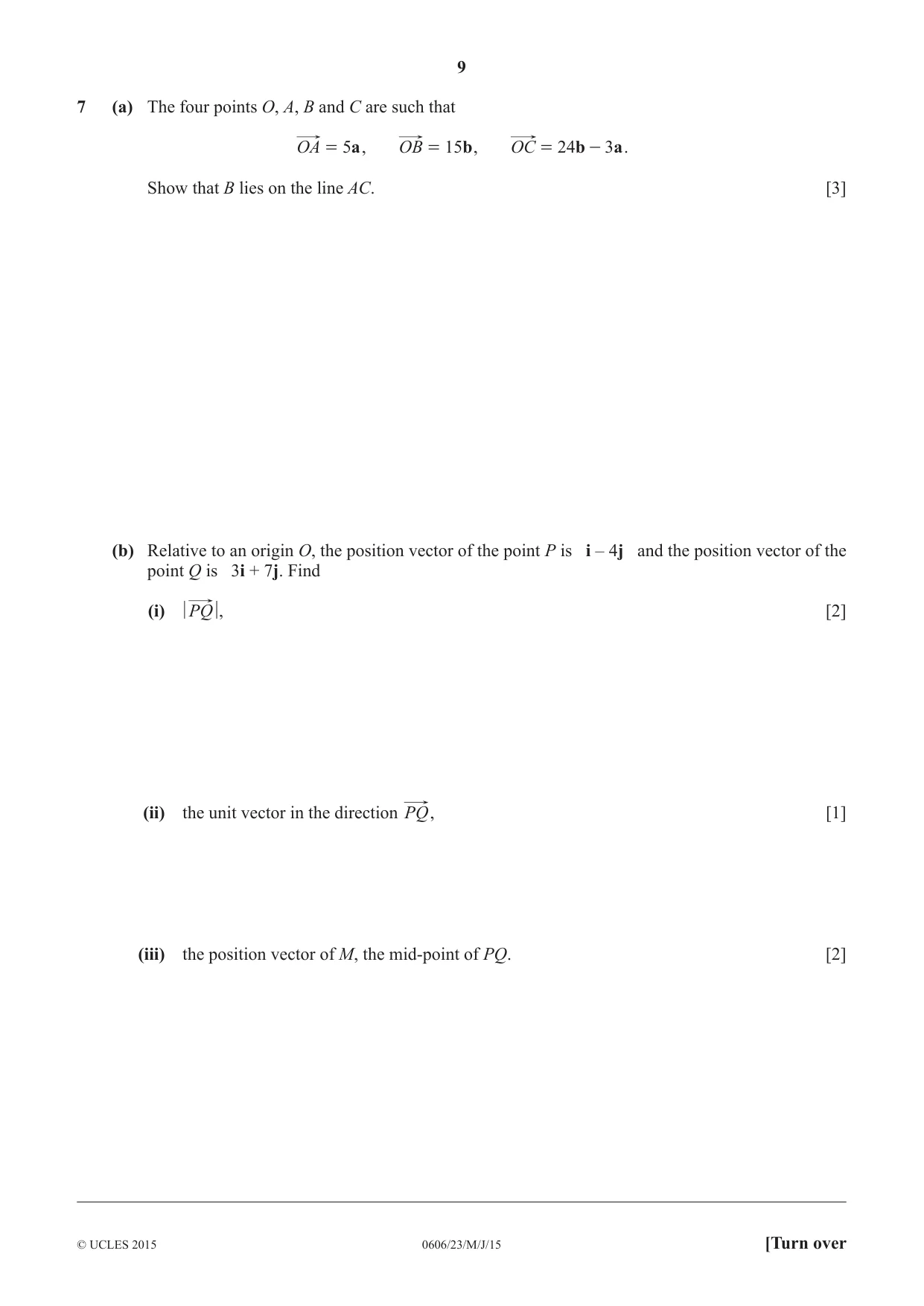 Cambridge IGCSE Mathematics - Additional 0606 2015 May/June Paper 2 · Variant 3 question paper, page 9 of 16