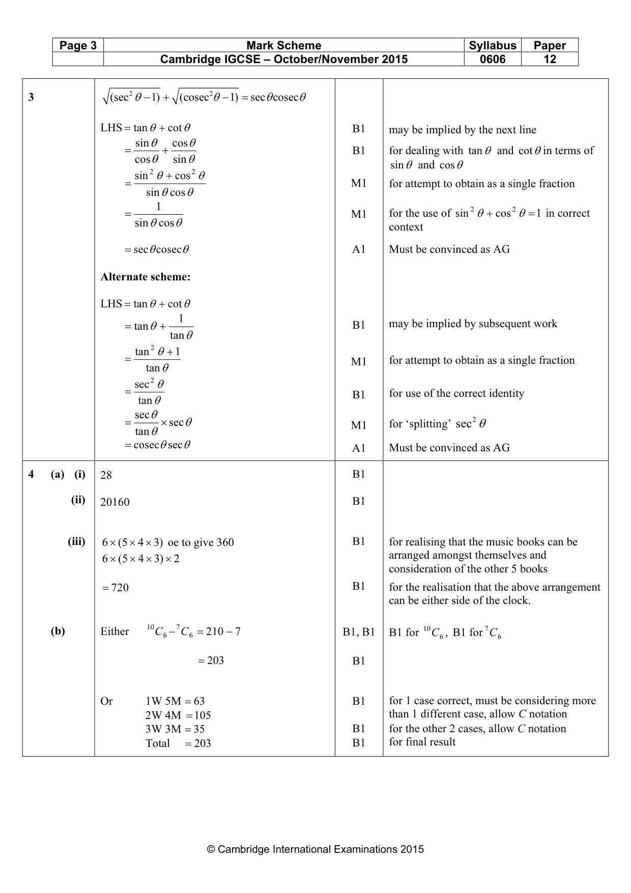 Mark scheme, page 3 of 8