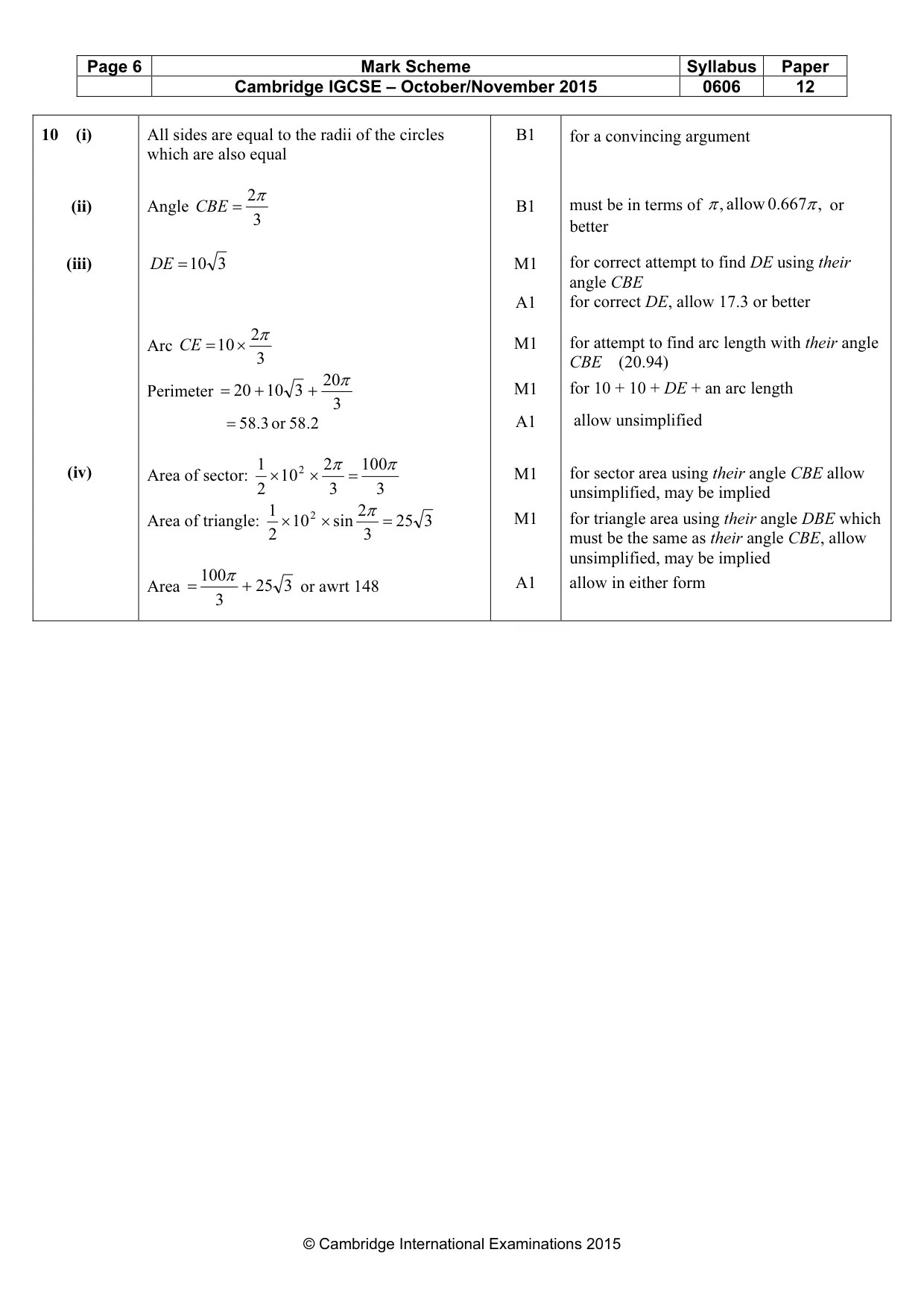 Mark scheme, page 6 of 8
