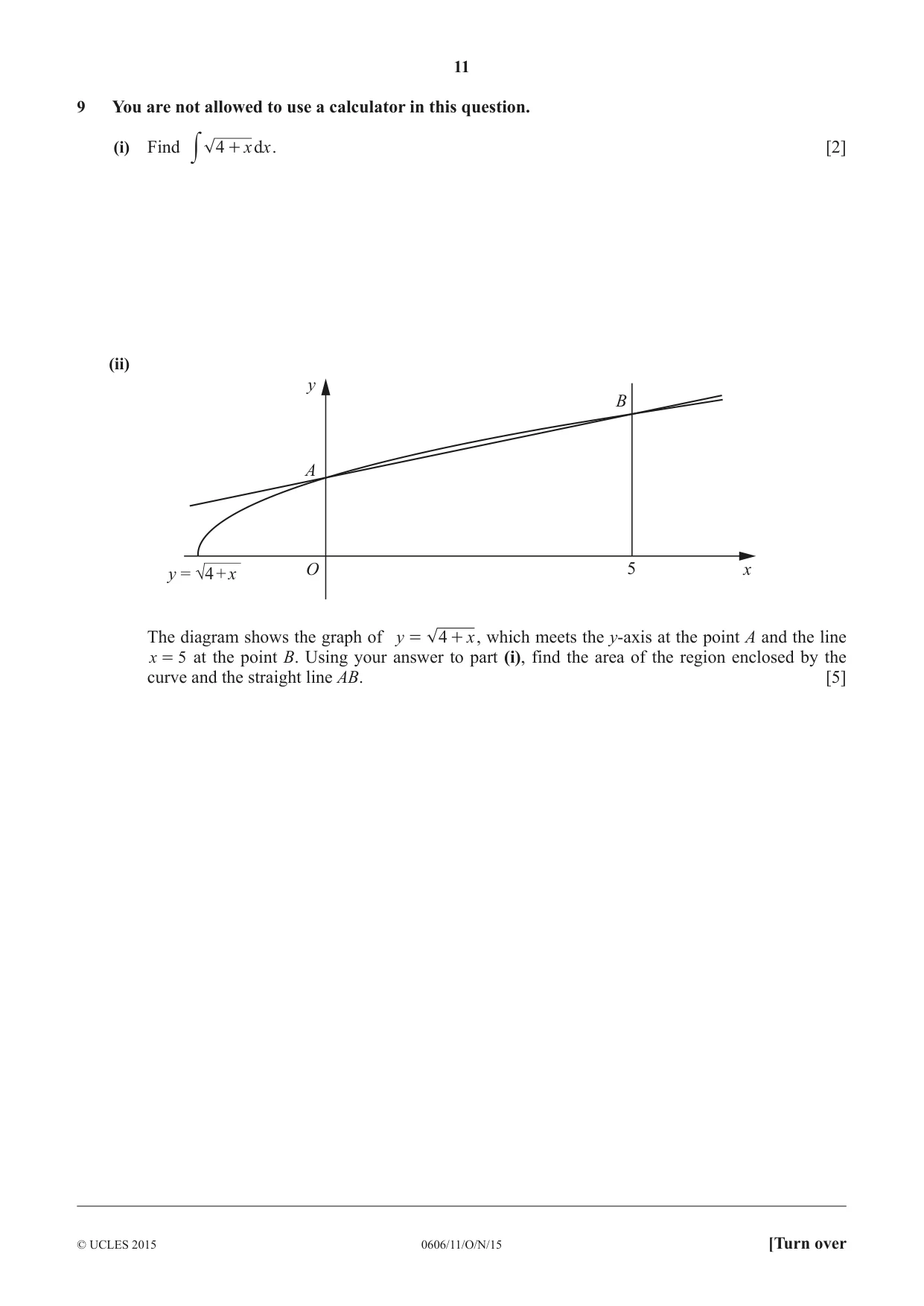 Cambridge IGCSE Mathematics - Additional 0606 2015 Oct/Nov Paper 1 · Variant 1 question paper, page 11 of 16