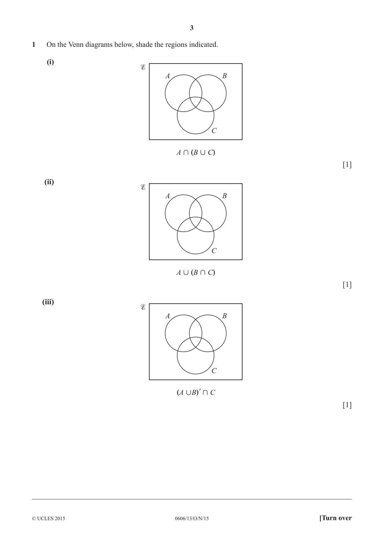 Cambridge IGCSE Mathematics - Additional 0606 2015 Oct/Nov Paper 1 · Variant 3 question paper, page 3 of 16