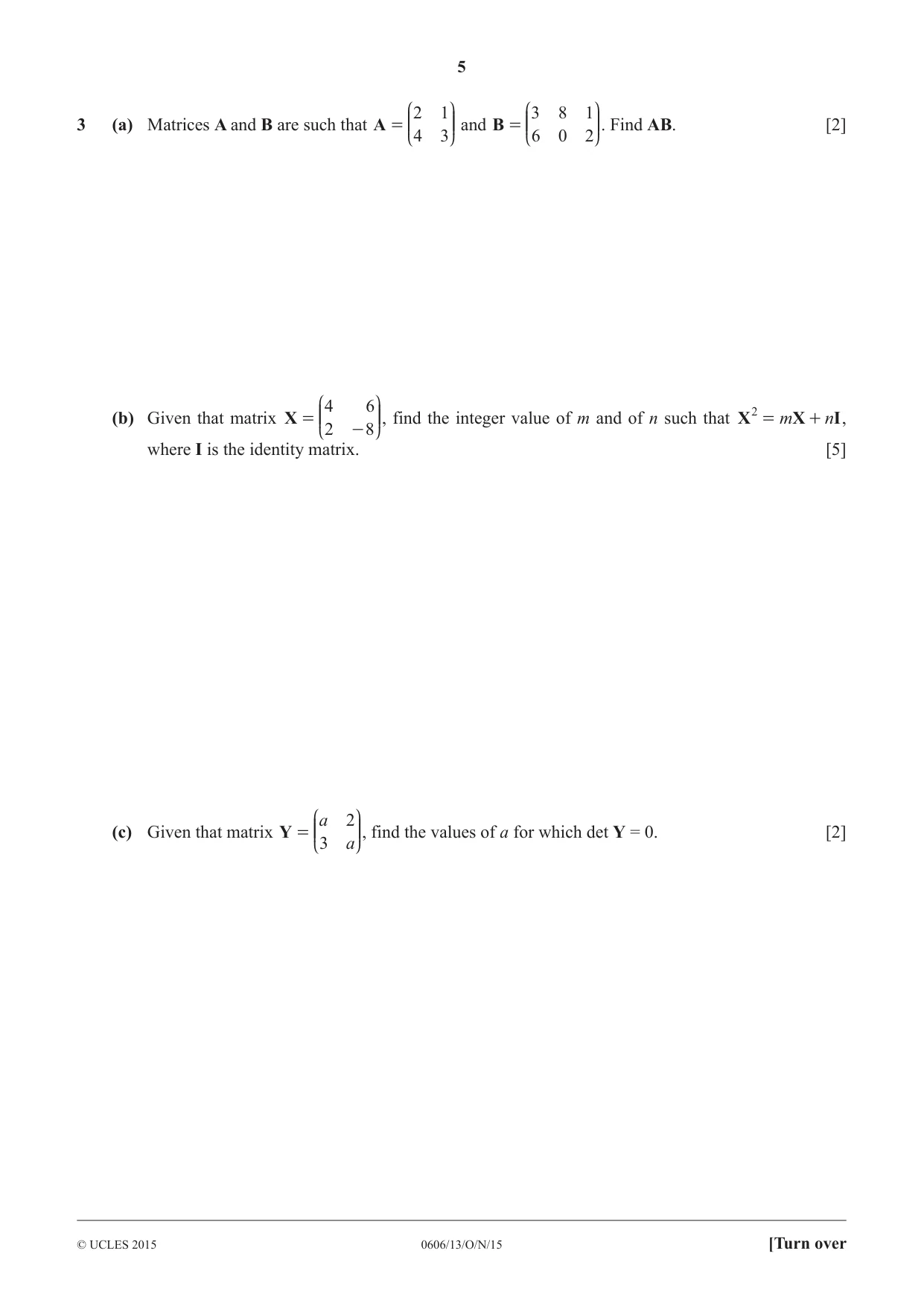 Cambridge IGCSE Mathematics - Additional 0606 2015 Oct/Nov Paper 1 · Variant 3 question paper, page 5 of 16