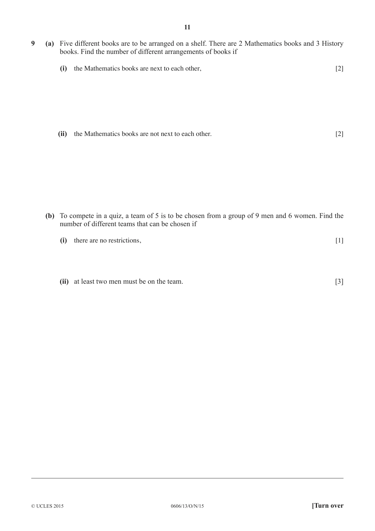 Cambridge IGCSE Mathematics - Additional 0606 2015 Oct/Nov Paper 1 · Variant 3 question paper, page 11 of 16