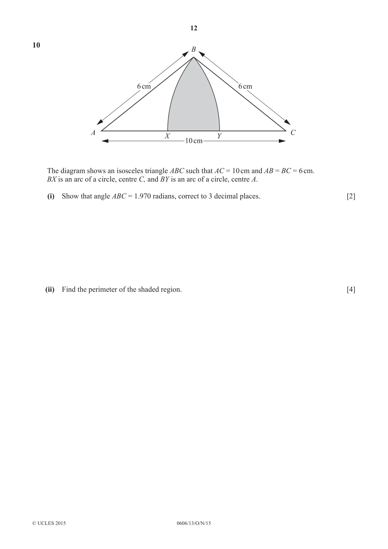 Cambridge IGCSE Mathematics - Additional 0606 2015 Oct/Nov Paper 1 · Variant 3 question paper, page 12 of 16