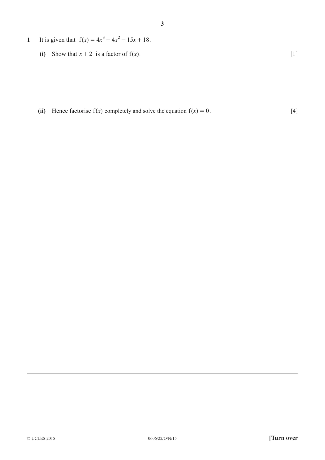 Cambridge IGCSE Mathematics - Additional 0606 2015 Oct/Nov Paper 2 · Variant 2 question paper, page 3 of 16