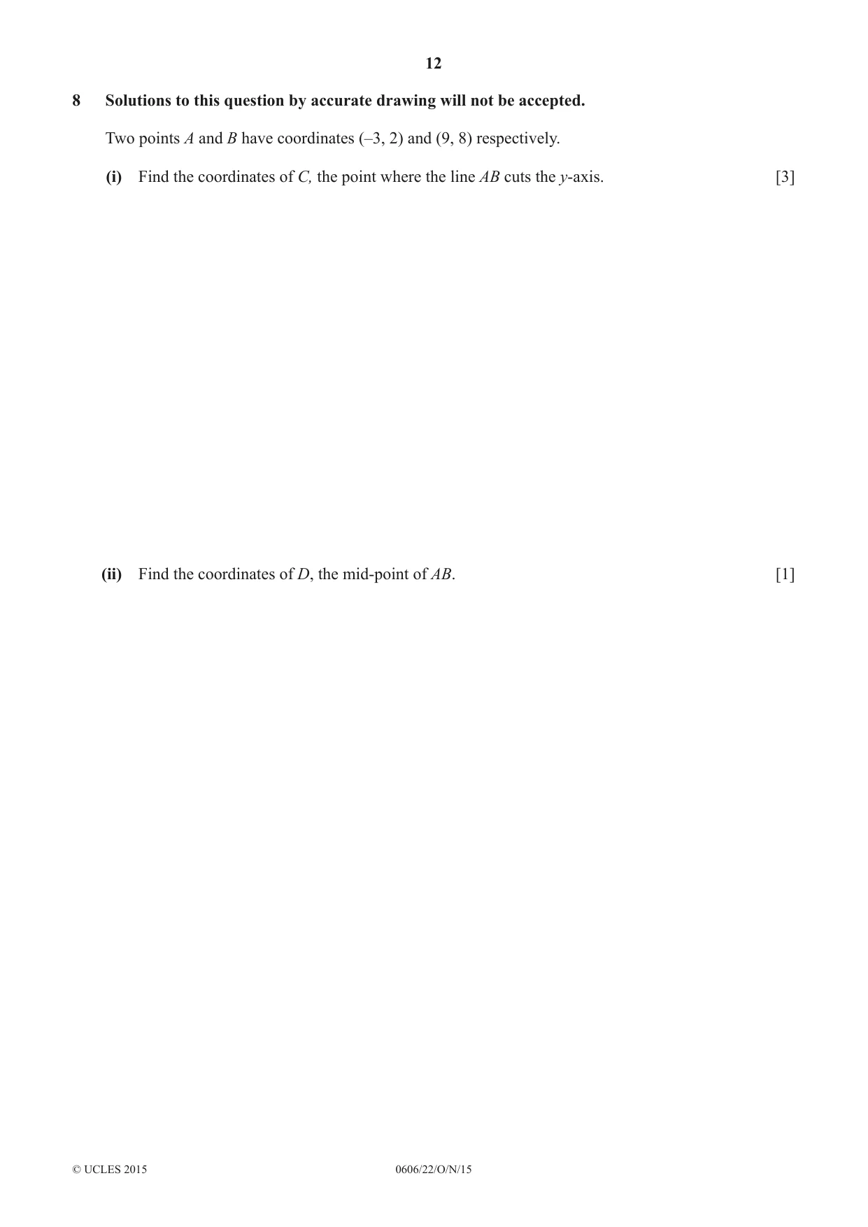 Cambridge IGCSE Mathematics - Additional 0606 2015 Oct/Nov Paper 2 · Variant 2 question paper, page 12 of 16