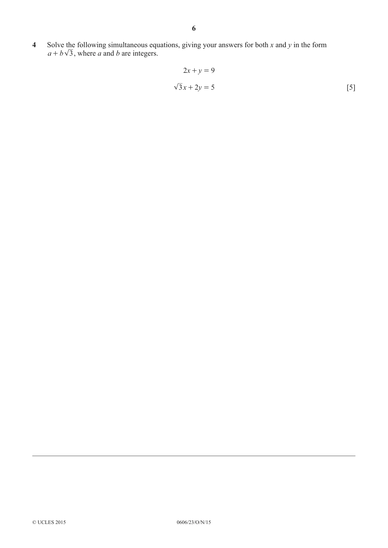 Cambridge IGCSE Mathematics - Additional 0606 2015 Oct/Nov Paper 2 · Variant 3 question paper, page 6 of 16