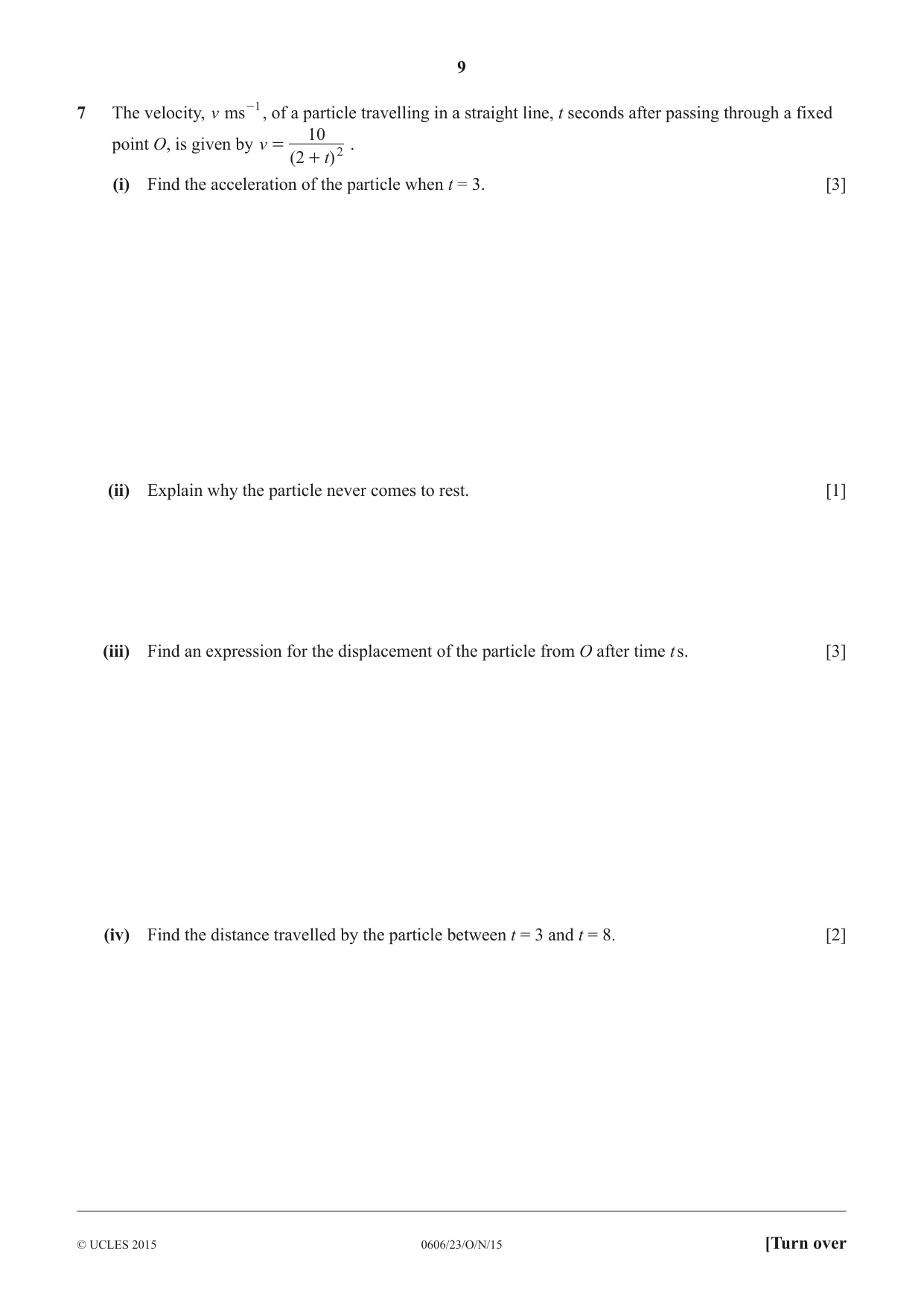 Cambridge IGCSE Mathematics - Additional 0606 2015 Oct/Nov Paper 2 · Variant 3 question paper, page 9 of 16