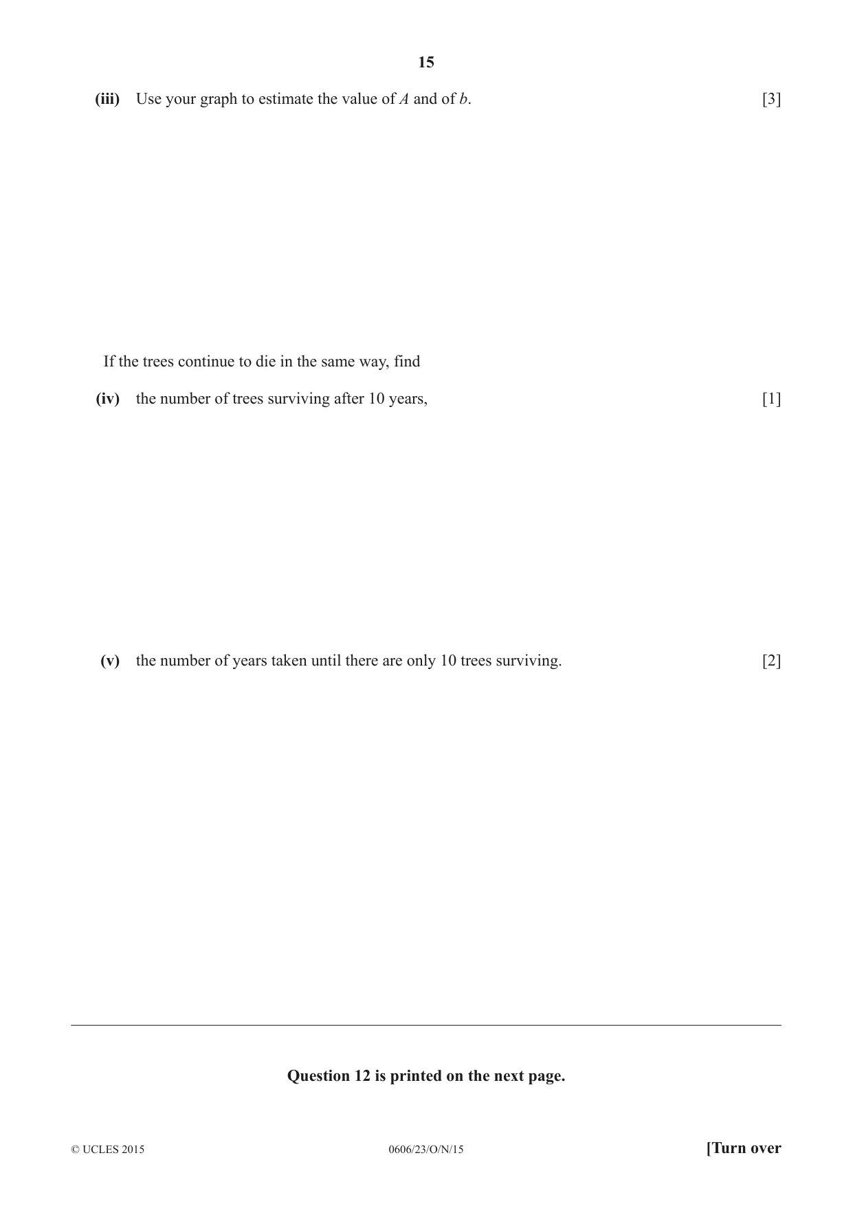 Cambridge IGCSE Mathematics - Additional 0606 2015 Oct/Nov Paper 2 · Variant 3 question paper, page 15 of 16