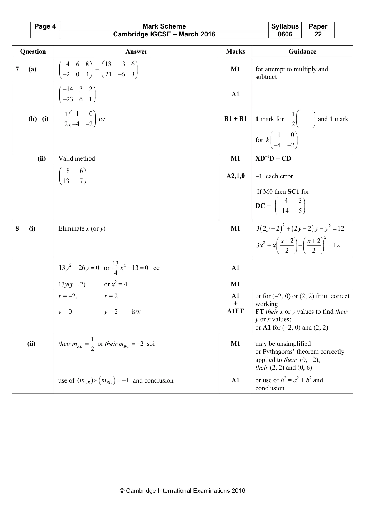 Mark scheme, page 4 of 7