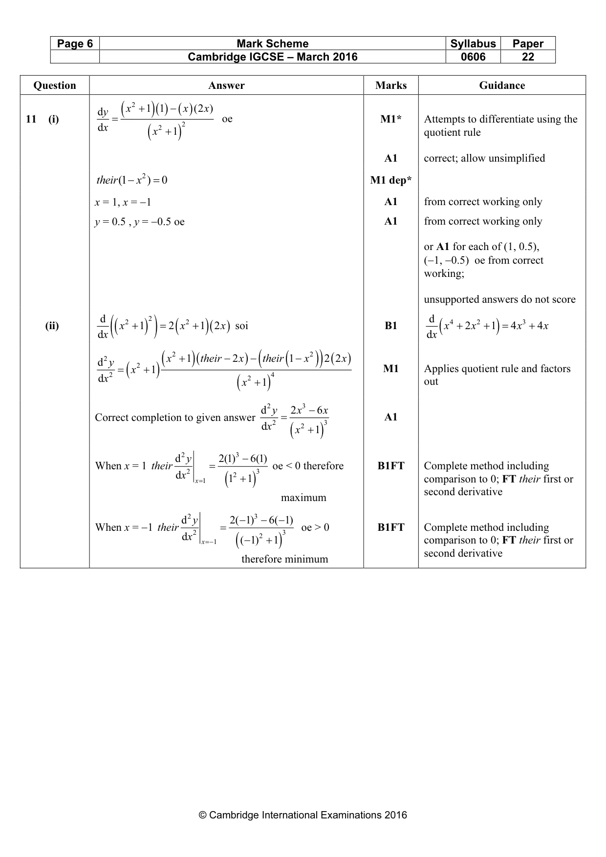 Mark scheme, page 6 of 7