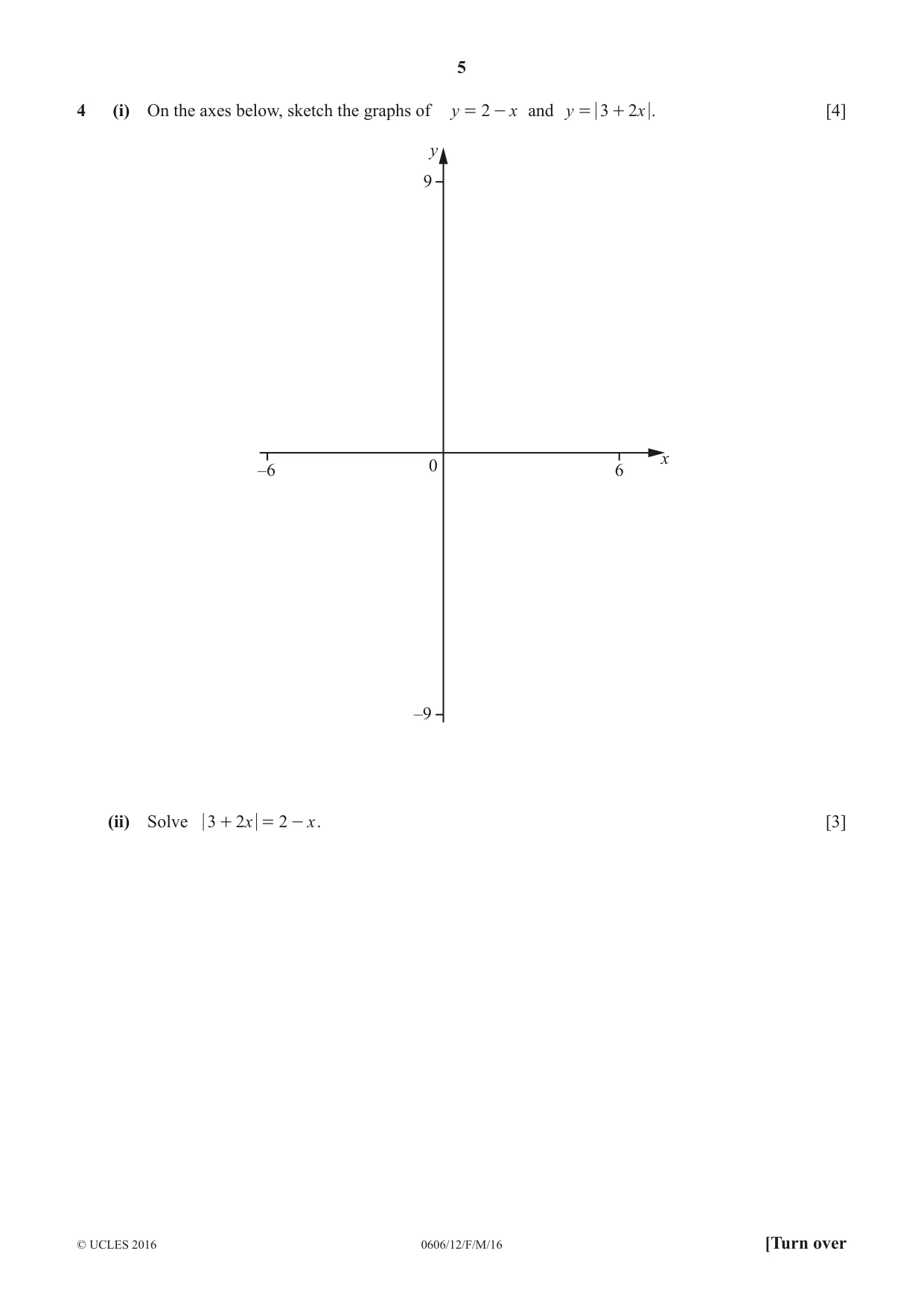 Cambridge IGCSE Mathematics - Additional 0606 2016 Feb/March Paper 1 · Variant 2 question paper, page 5 of 16