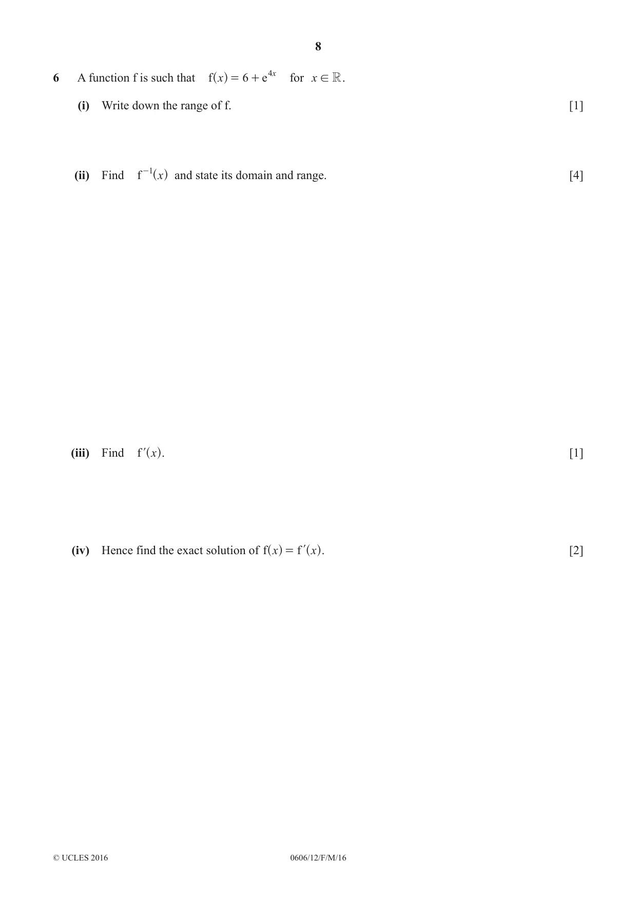 Cambridge IGCSE Mathematics - Additional 0606 2016 Feb/March Paper 1 · Variant 2 question paper, page 8 of 16