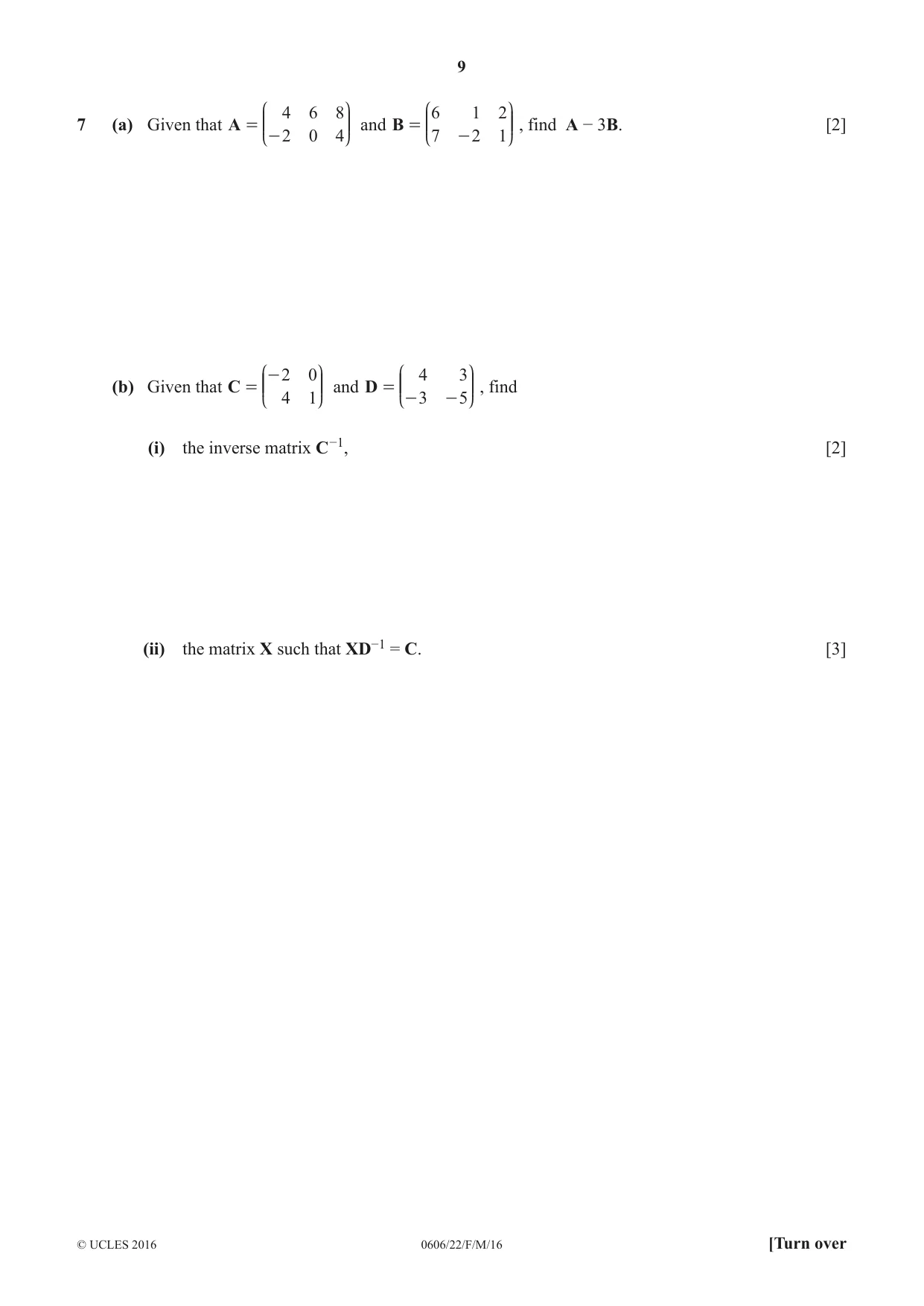 Cambridge IGCSE Mathematics - Additional 0606 2016 Feb/March Paper 2 · Variant 2 question paper, page 9 of 16
