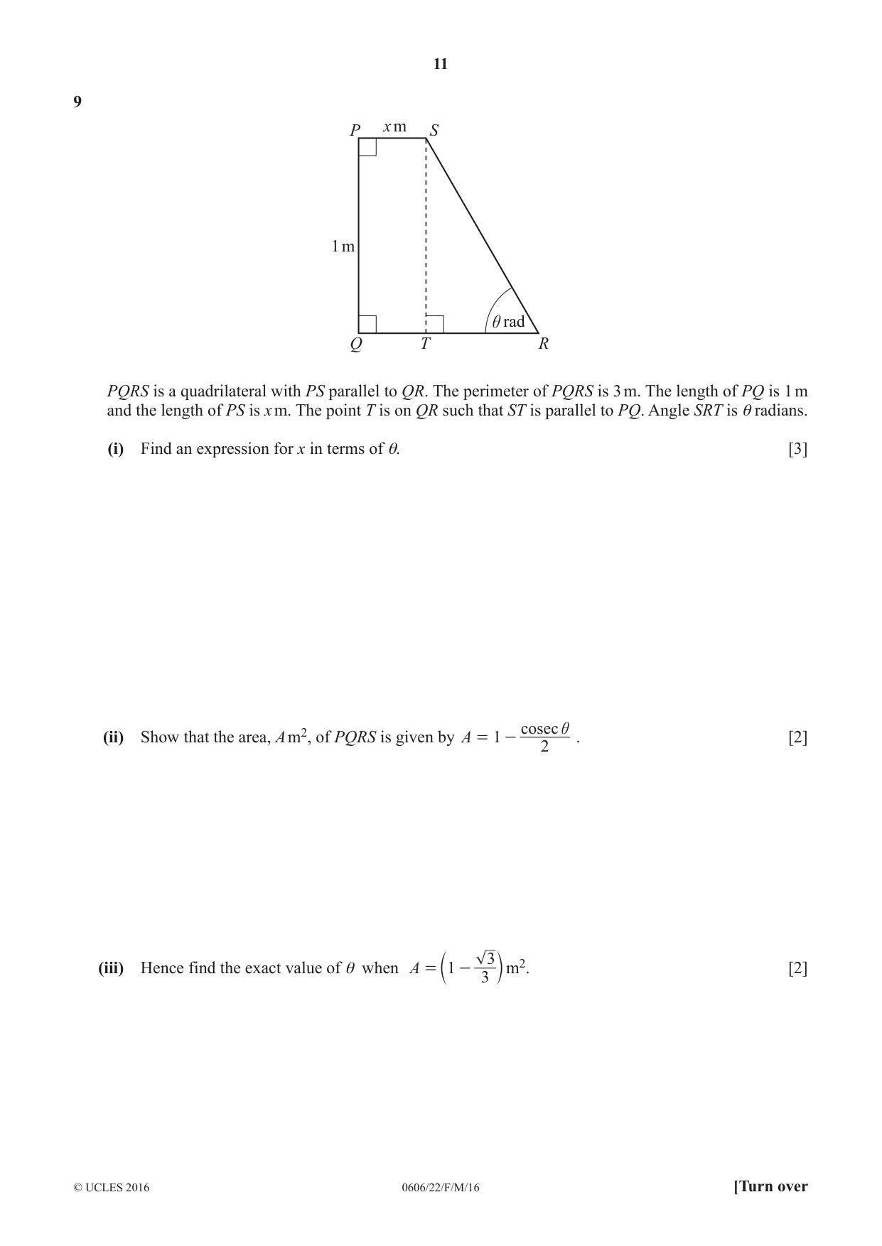 Cambridge IGCSE Mathematics - Additional 0606 2016 Feb/March Paper 2 · Variant 2 question paper, page 11 of 16