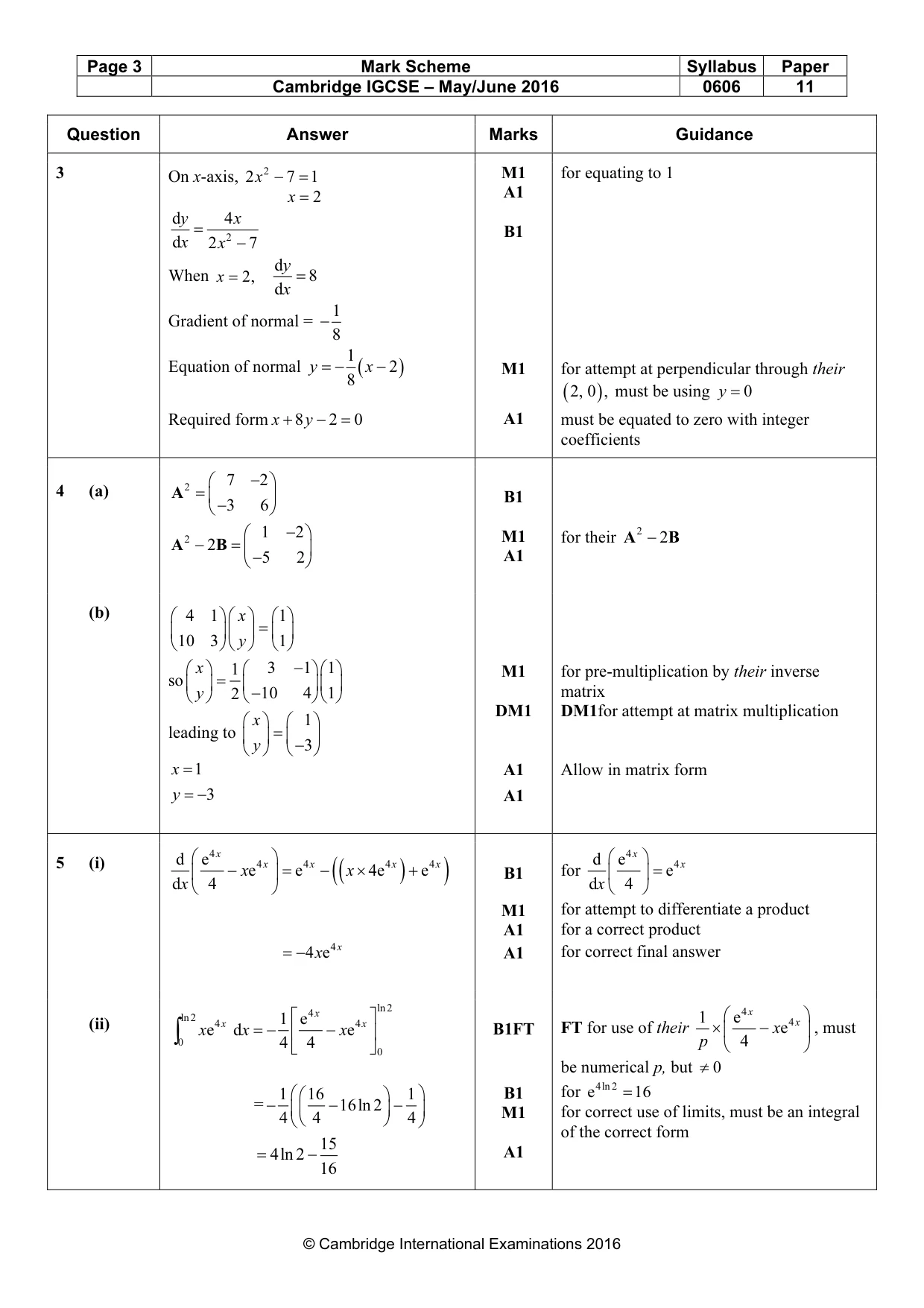 Mark scheme, page 3 of 7