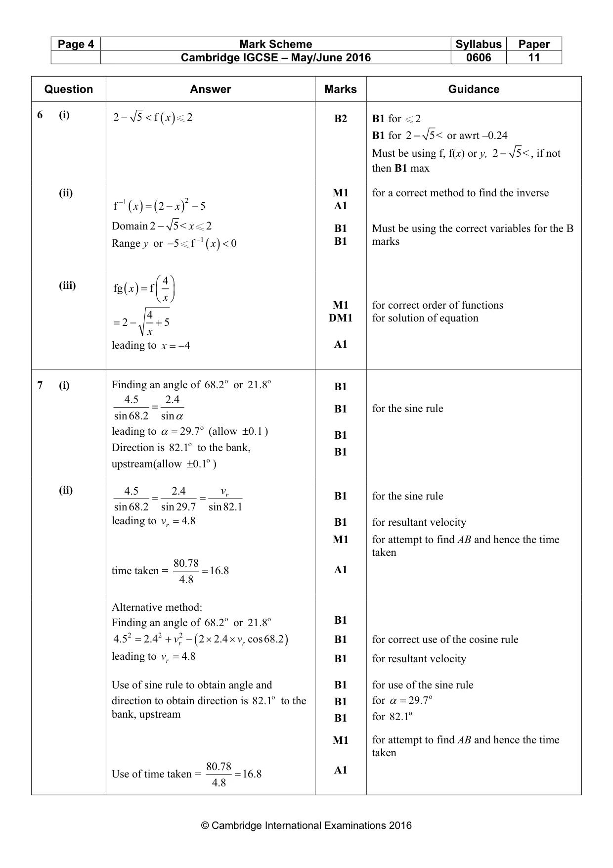 Mark scheme, page 4 of 7