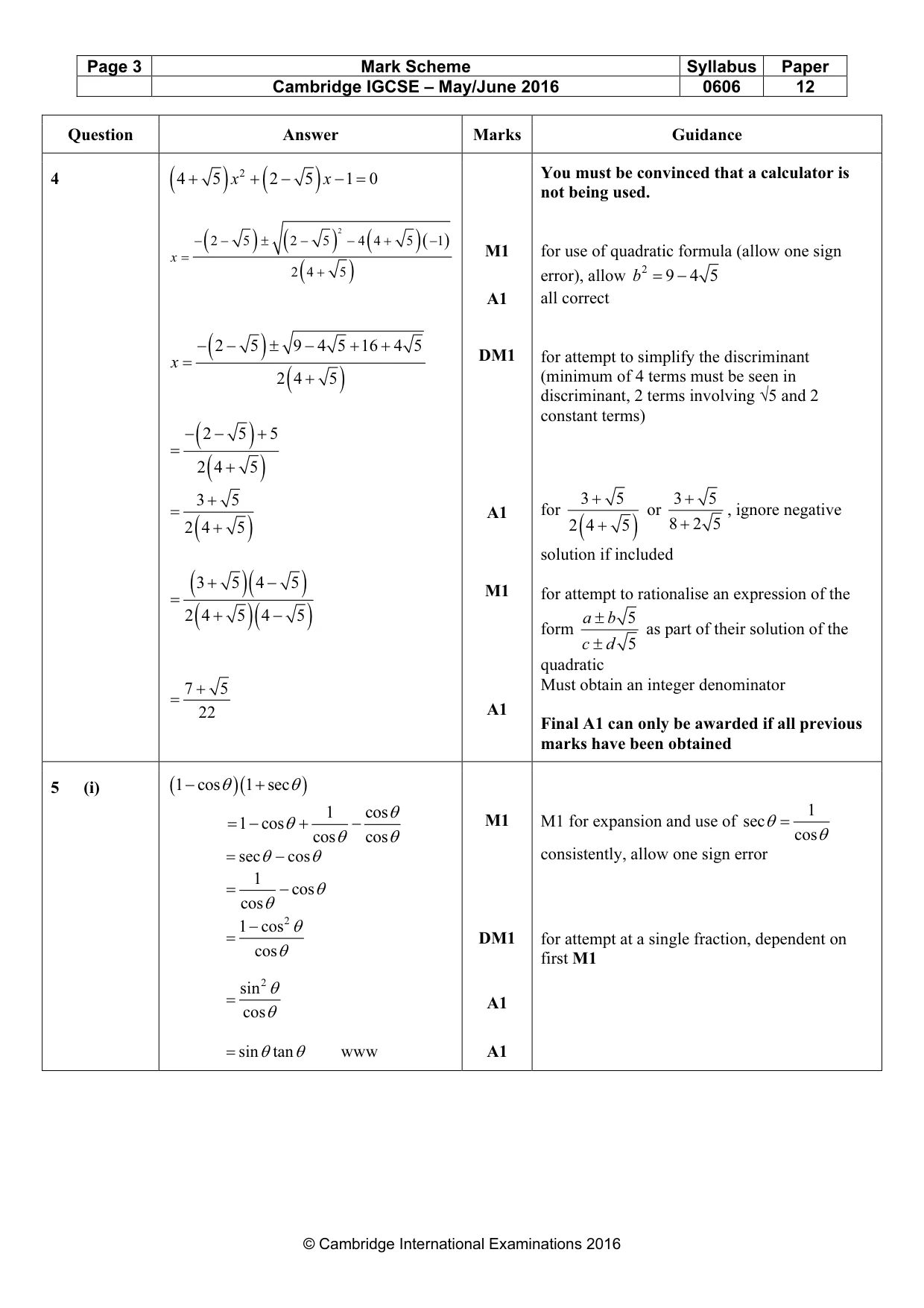 Mark scheme, page 3 of 7