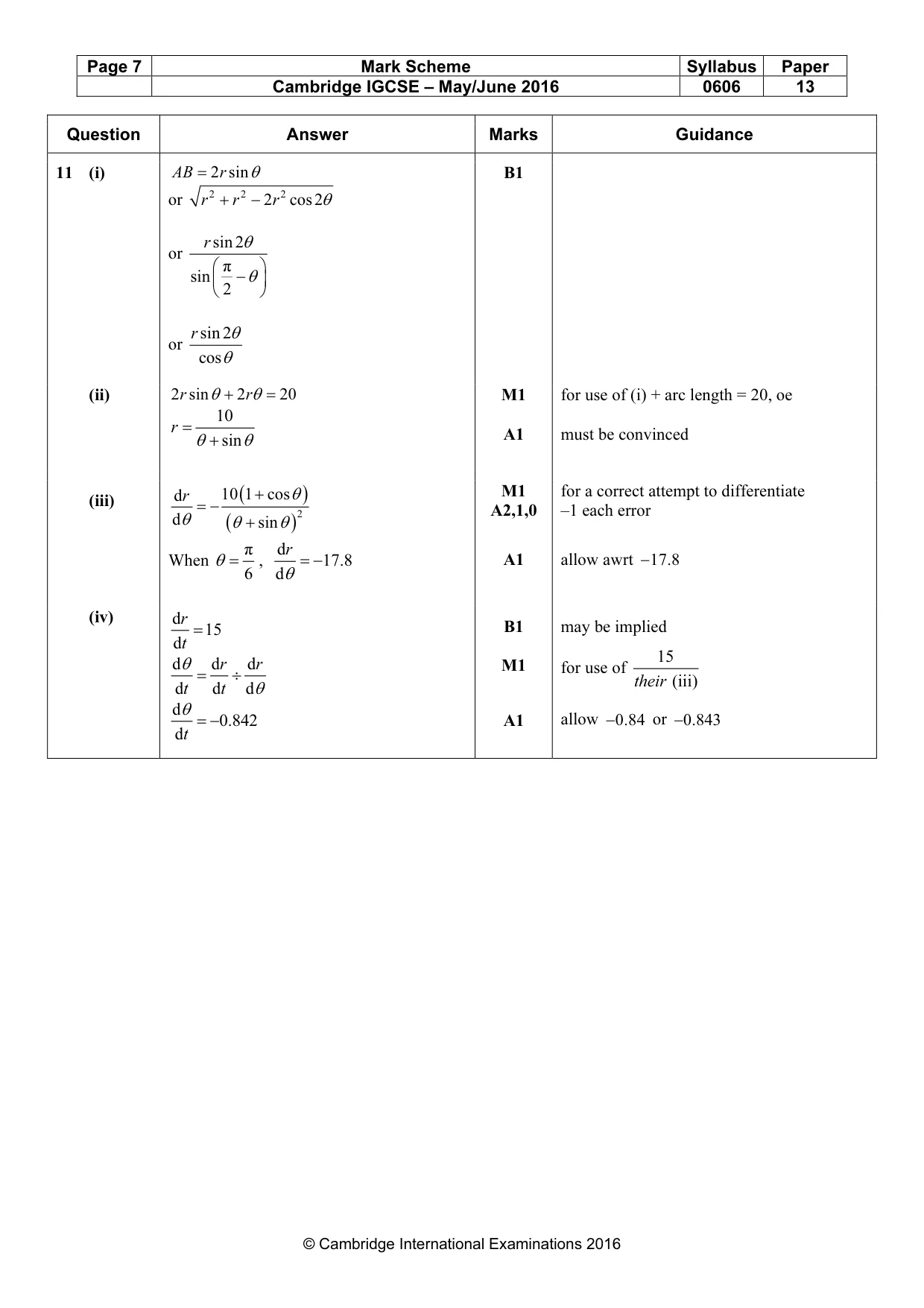 Mark scheme, page 7 of 7