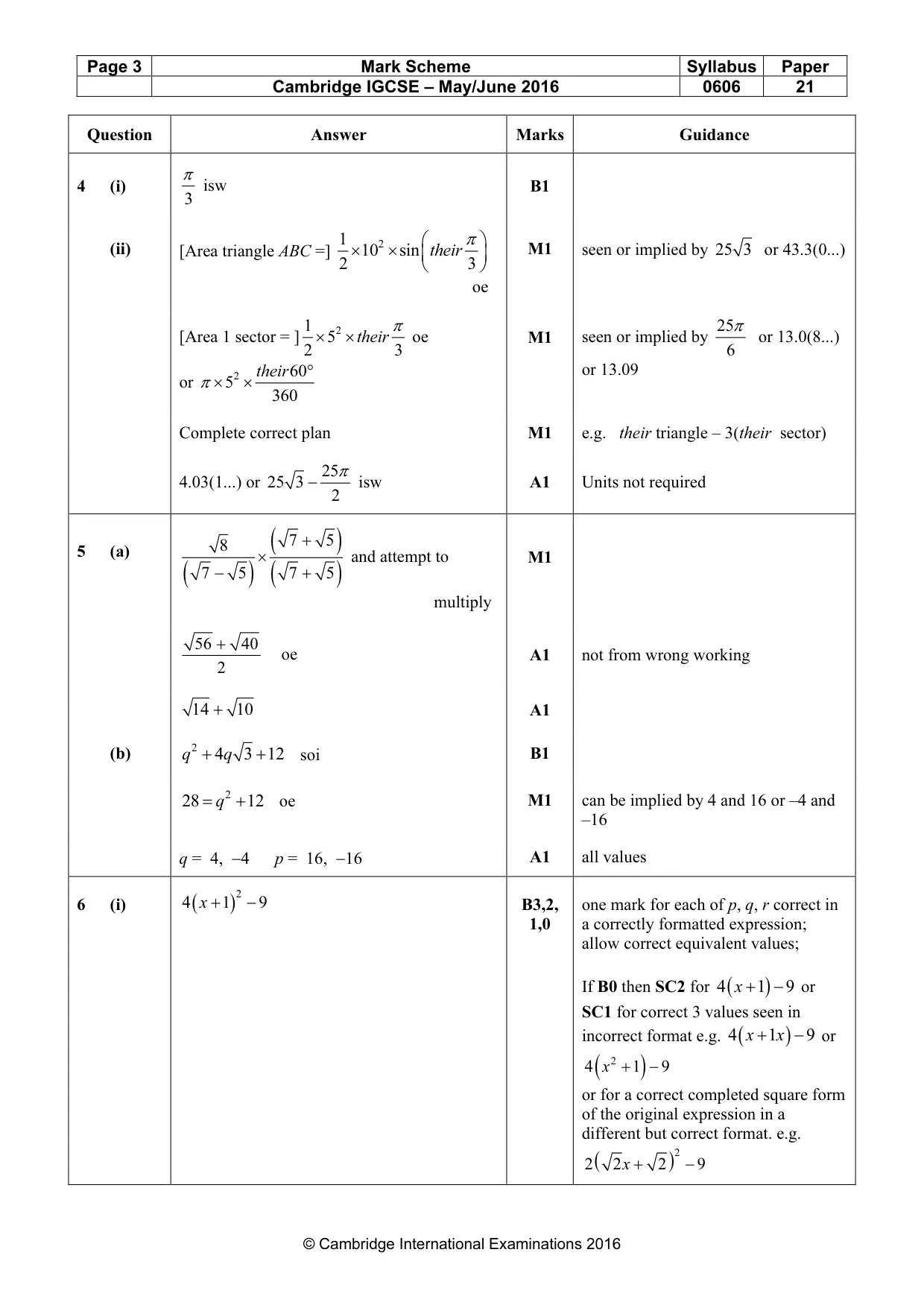 Mark scheme, page 3 of 7