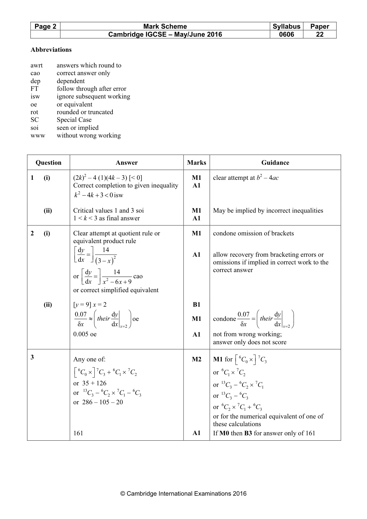Mark scheme, page 2 of 8