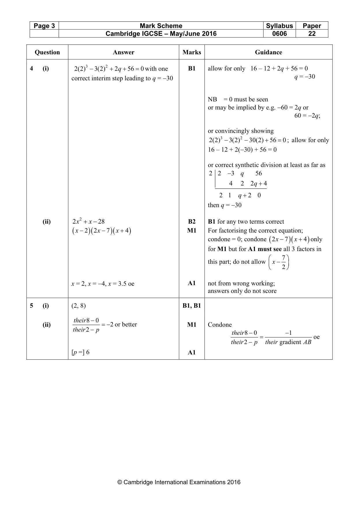 Mark scheme, page 3 of 8