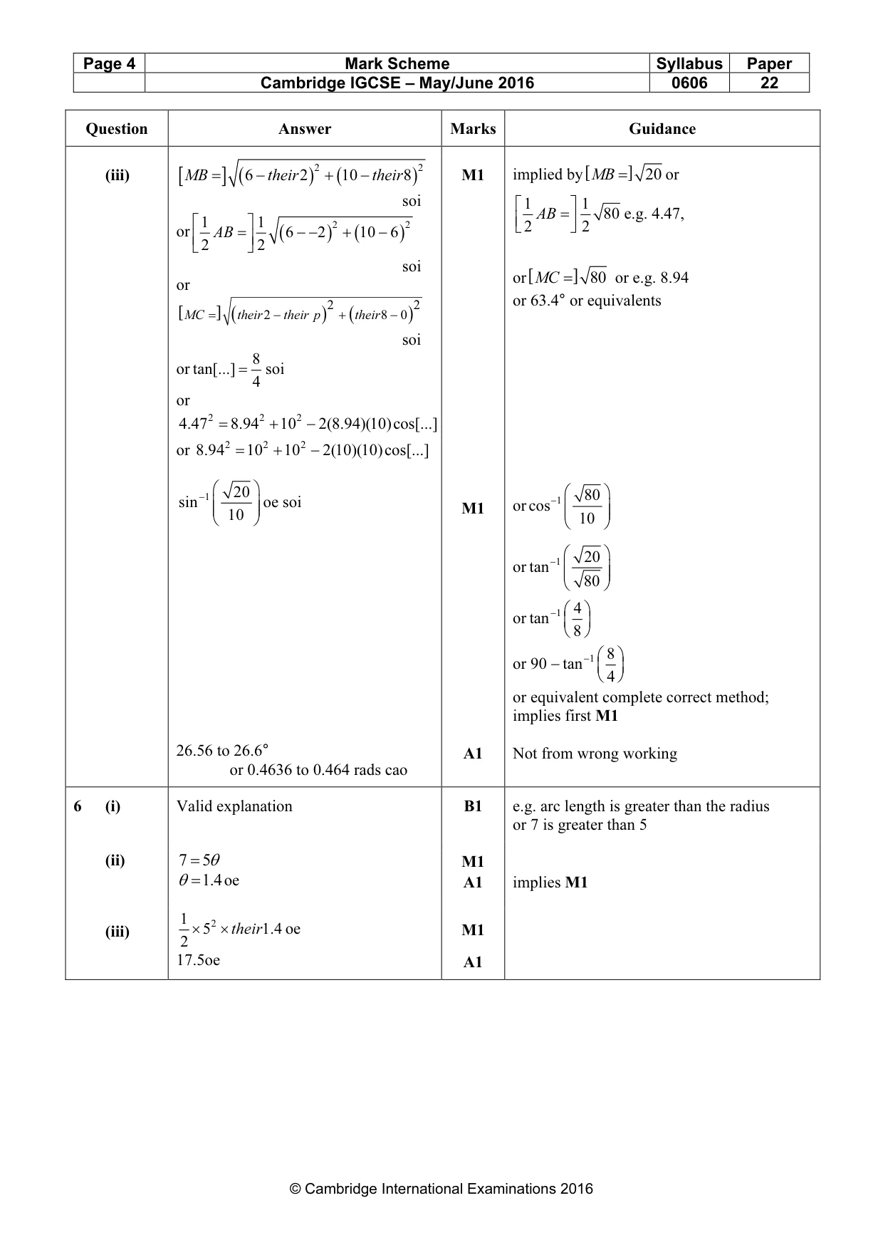 Mark scheme, page 4 of 8