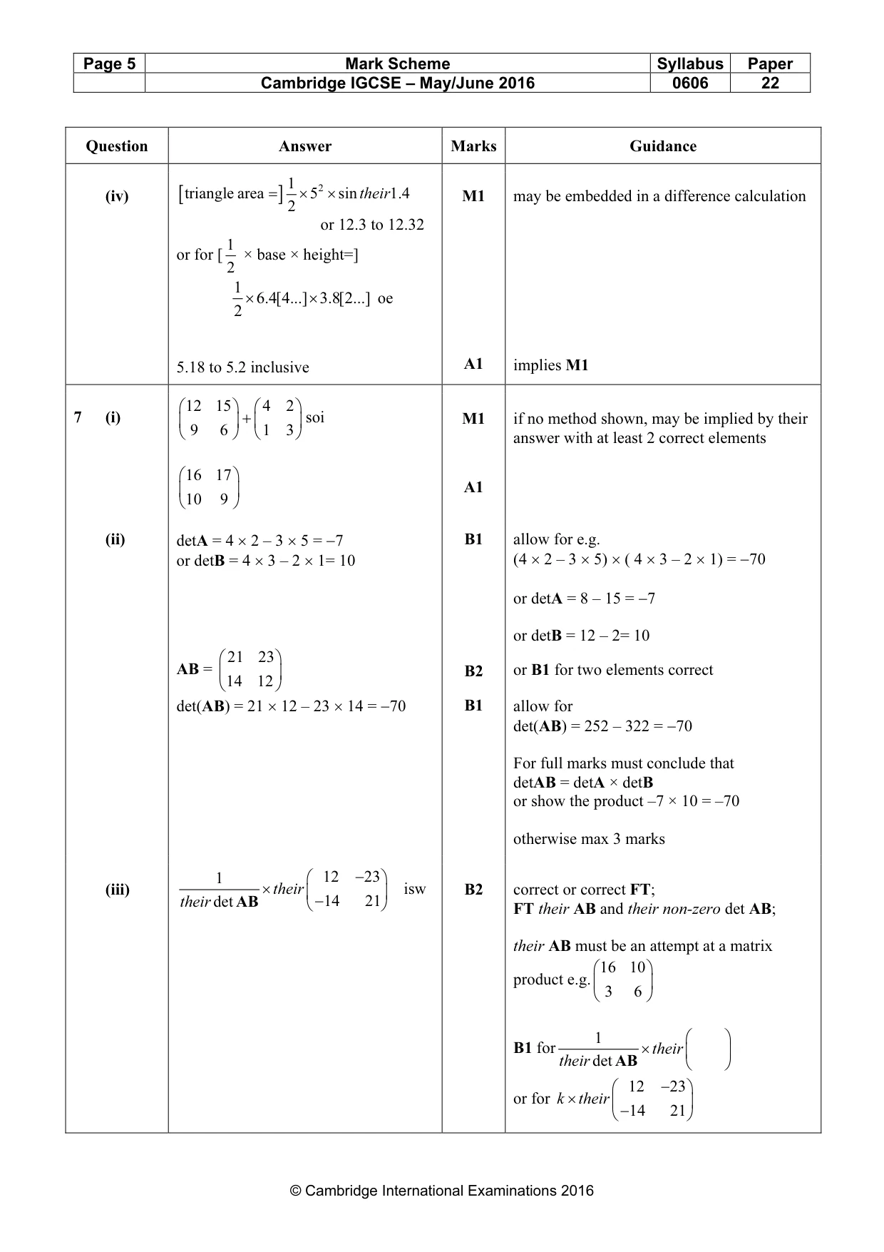 Mark scheme, page 5 of 8