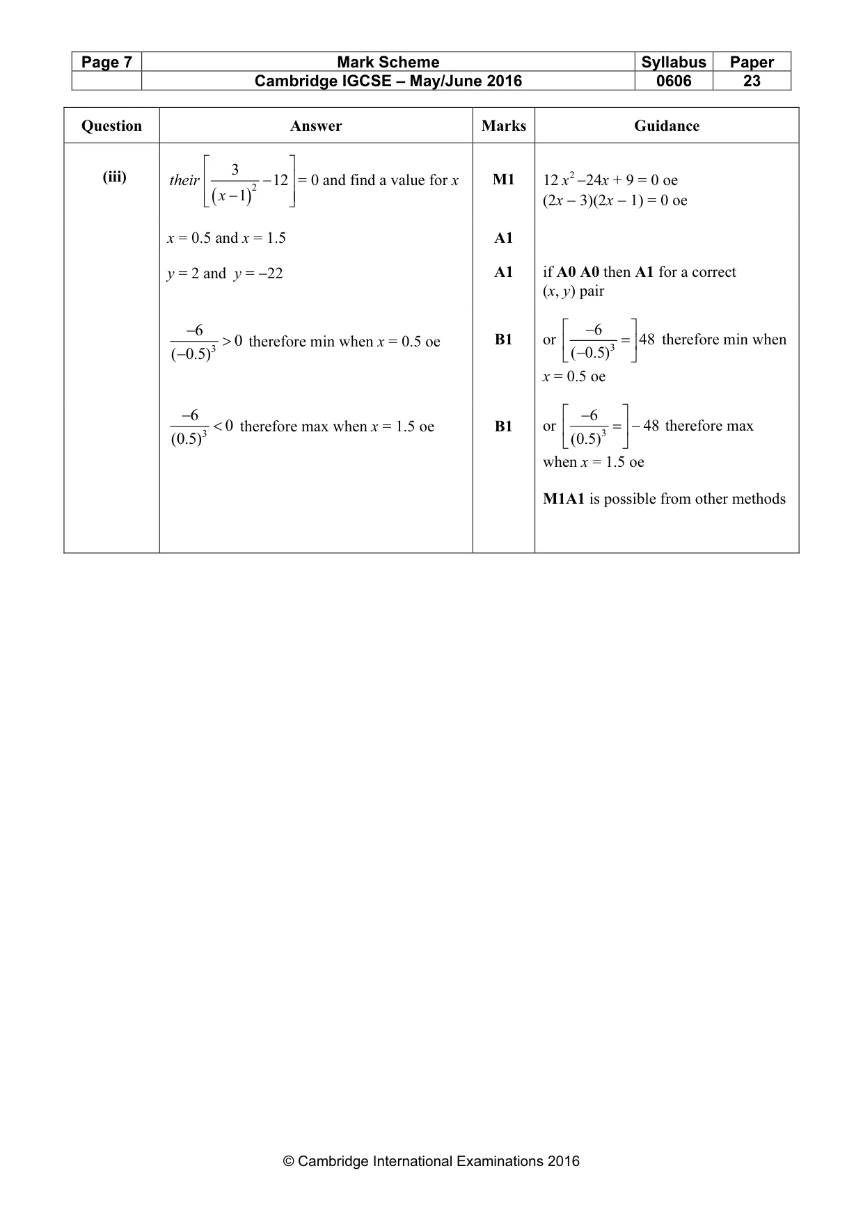 Mark scheme, page 7 of 7