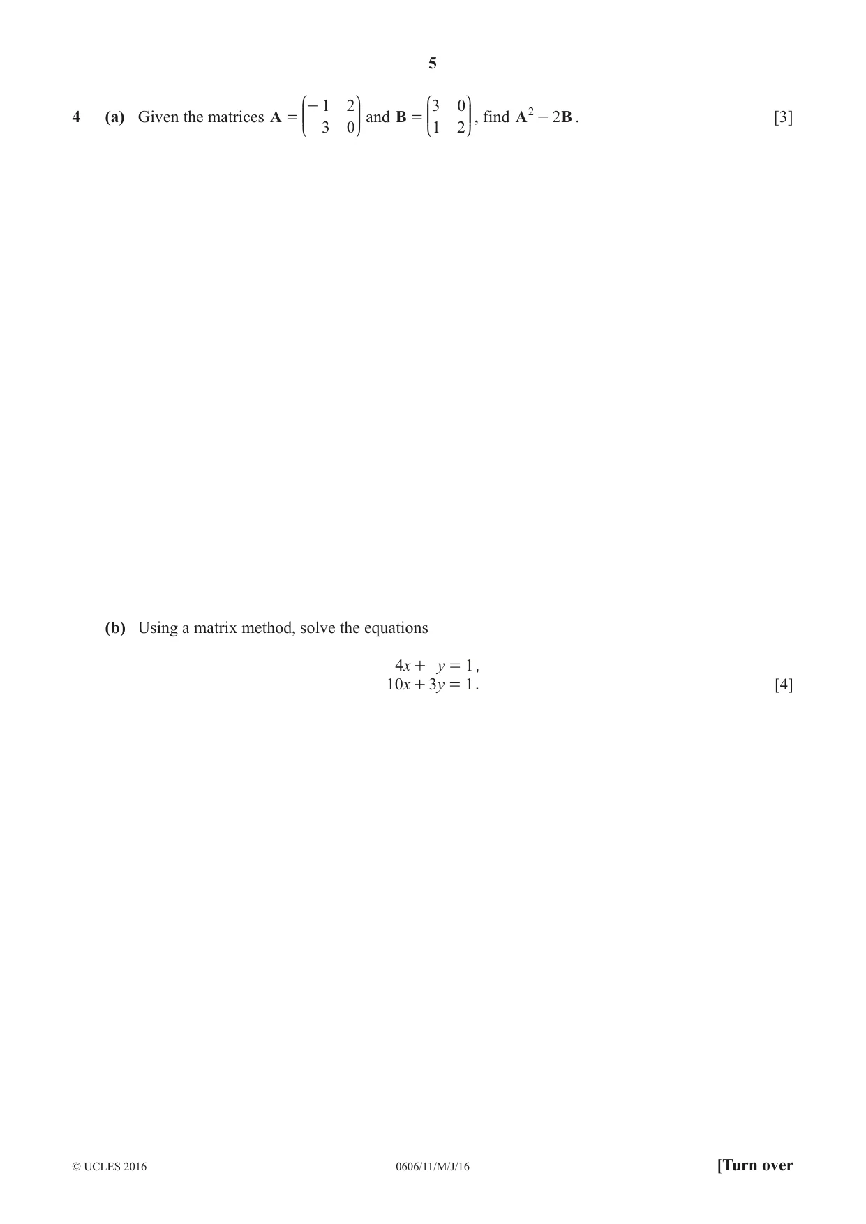 Cambridge IGCSE Mathematics - Additional 0606 2016 May/June Paper 1 · Variant 1 question paper, page 5 of 16