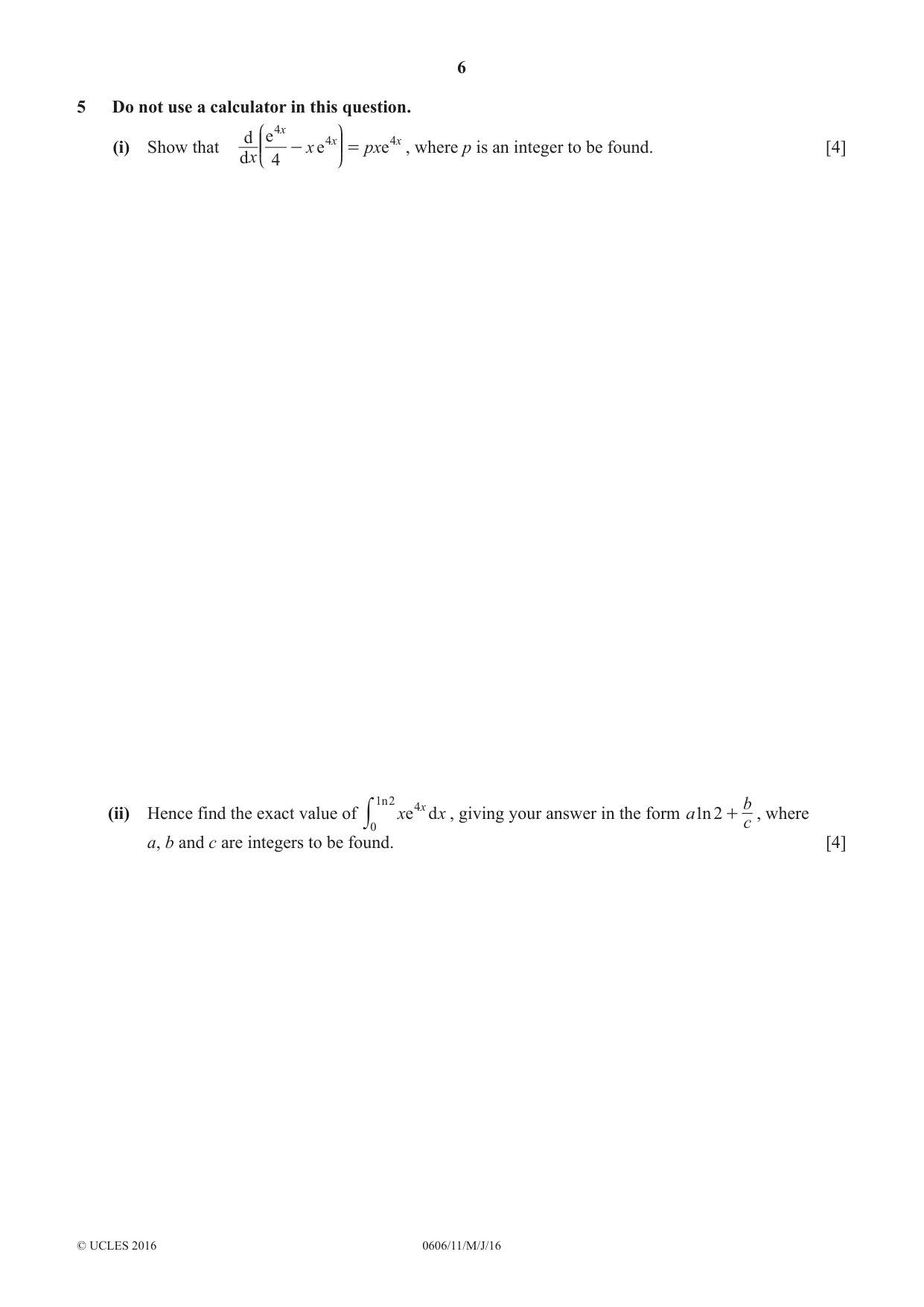 Cambridge IGCSE Mathematics - Additional 0606 2016 May/June Paper 1 · Variant 1 question paper, page 6 of 16