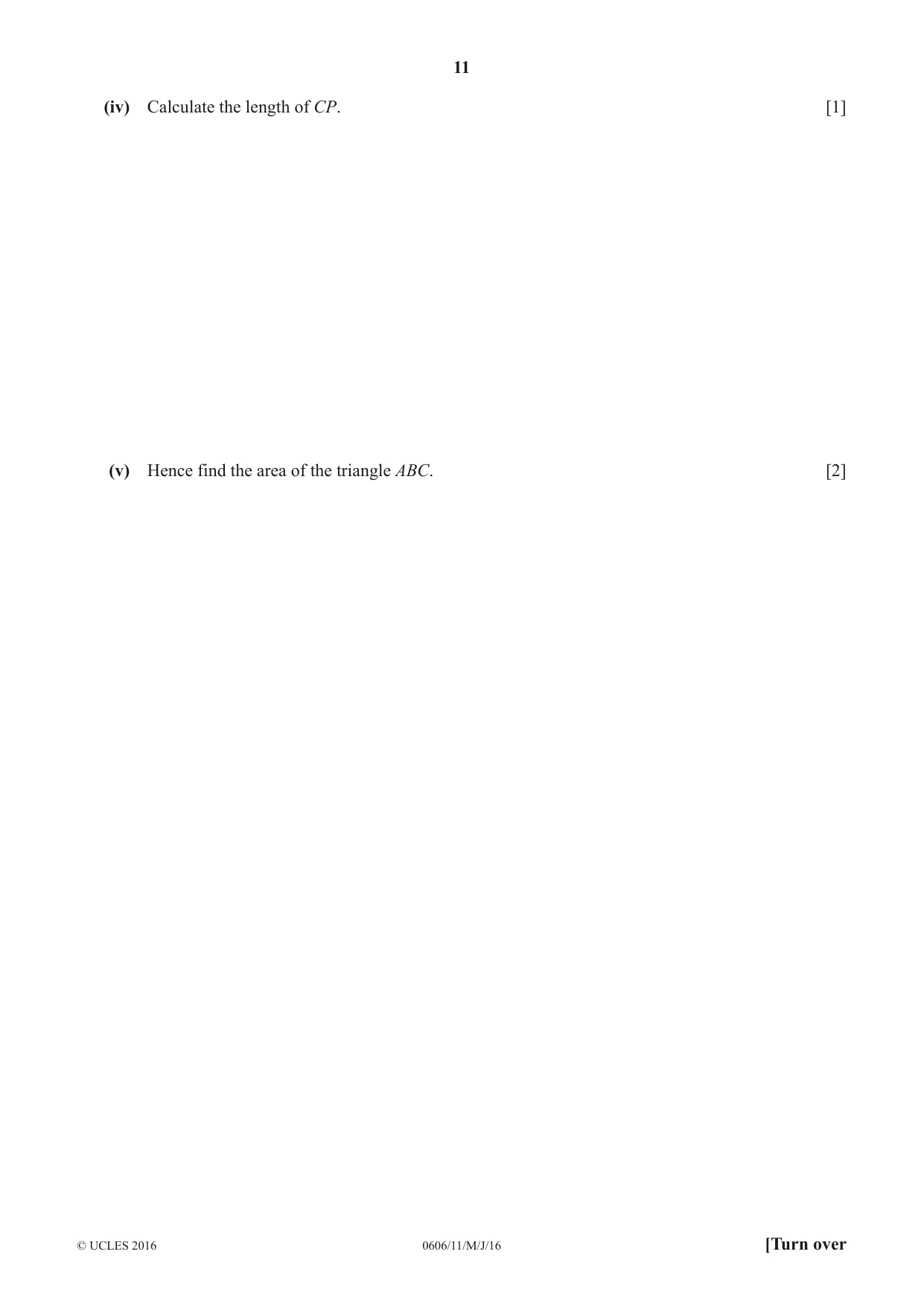 Cambridge IGCSE Mathematics - Additional 0606 2016 May/June Paper 1 · Variant 1 question paper, page 11 of 16