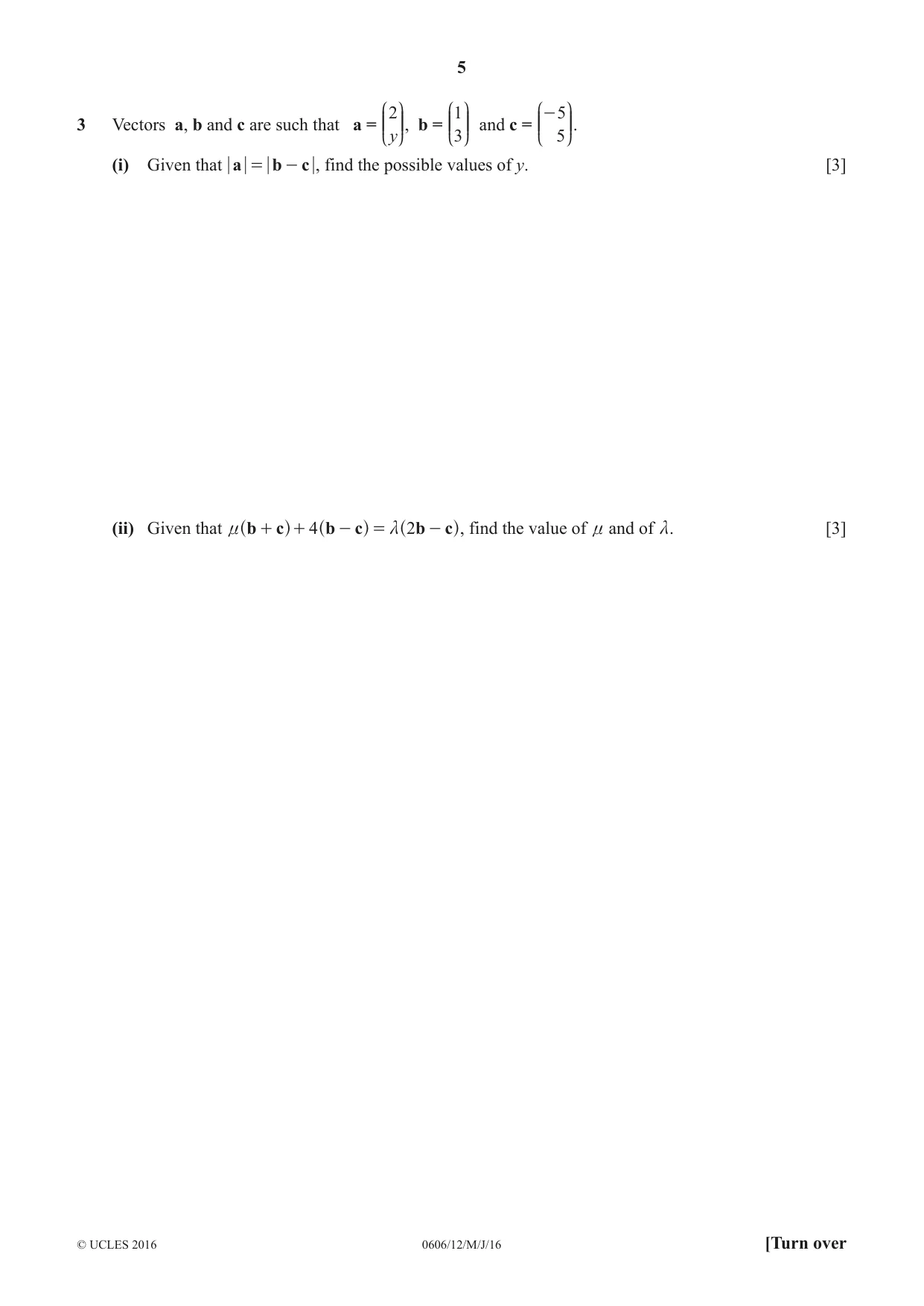 Cambridge IGCSE Mathematics - Additional 0606 2016 May/June Paper 1 · Variant 2 question paper, page 5 of 16