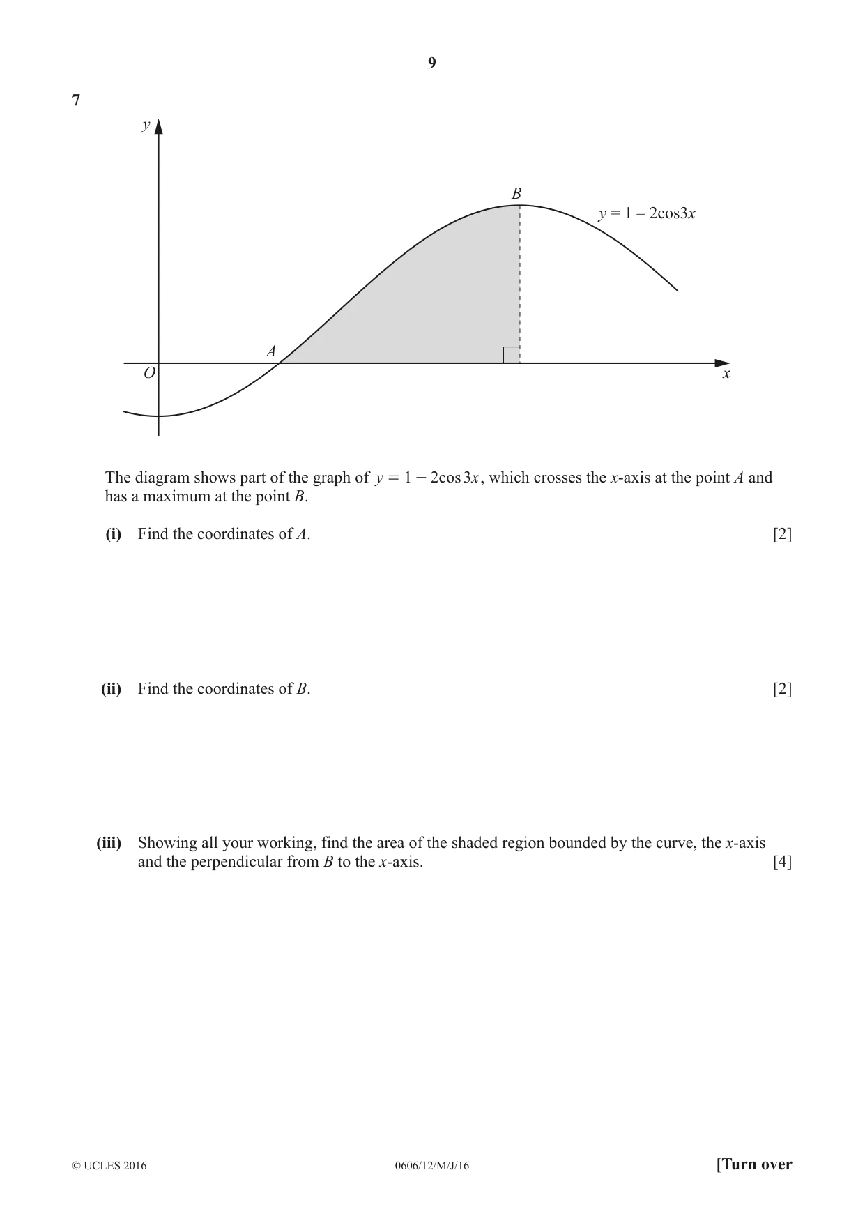 Cambridge IGCSE Mathematics - Additional 0606 2016 May/June Paper 1 · Variant 2 question paper, page 9 of 16