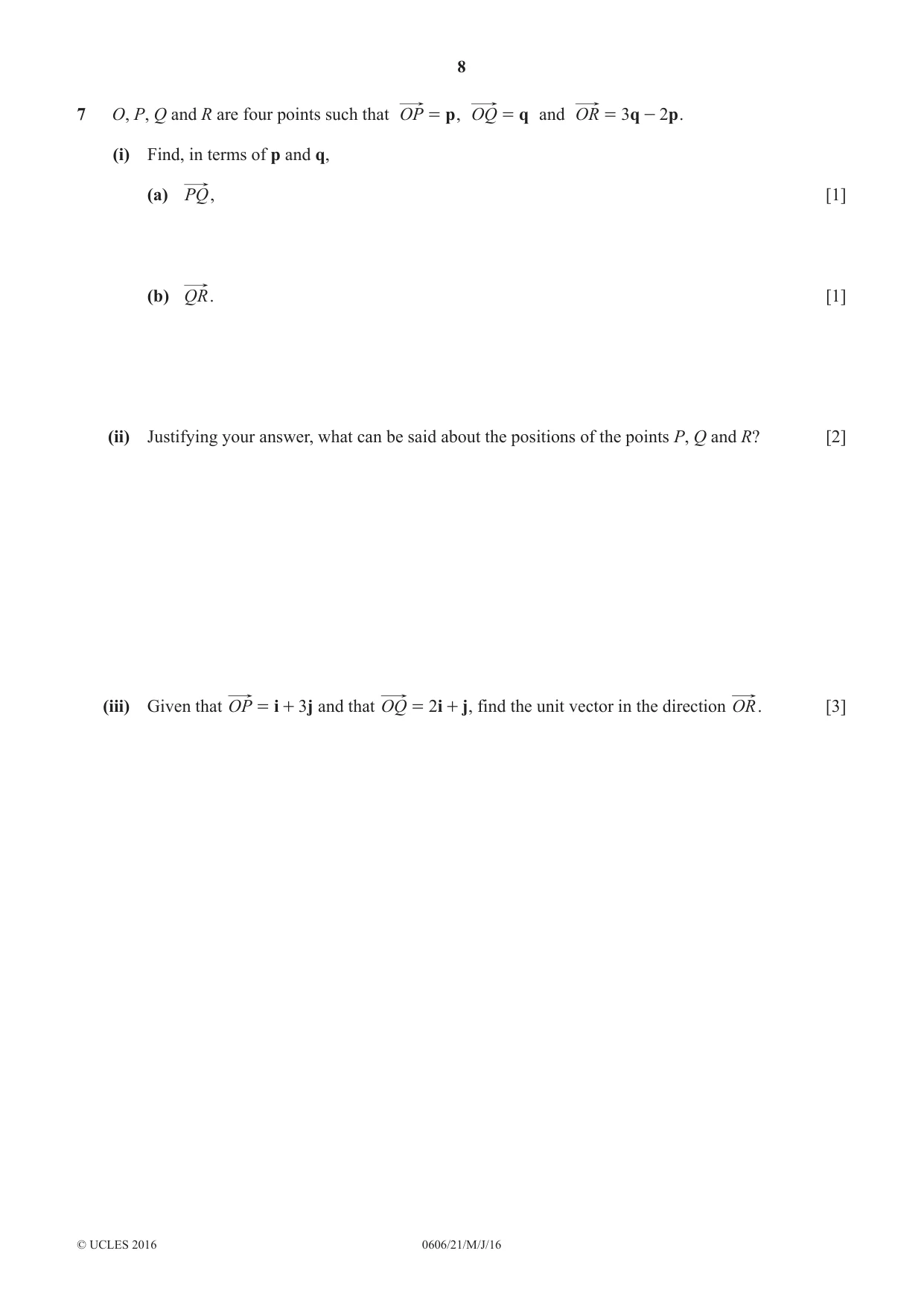 Cambridge IGCSE Mathematics - Additional 0606 2016 May/June Paper 2 · Variant 1 question paper, page 8 of 16