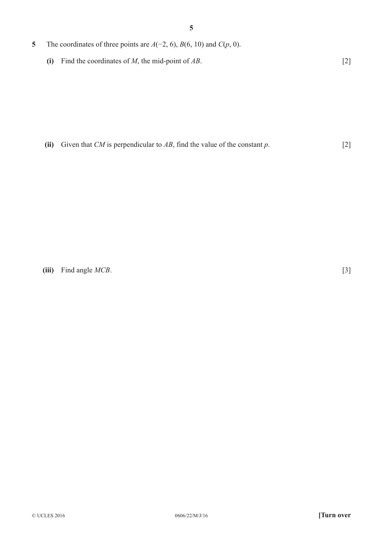 Cambridge IGCSE Mathematics - Additional 0606 2016 May/June Paper 2 · Variant 2 question paper, page 5 of 12