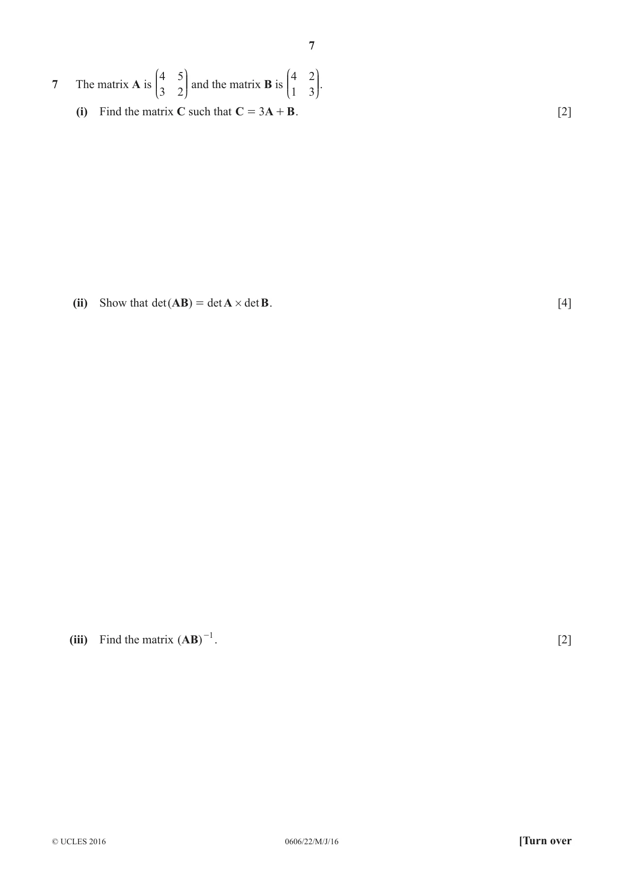 Cambridge IGCSE Mathematics - Additional 0606 2016 May/June Paper 2 · Variant 2 question paper, page 7 of 12