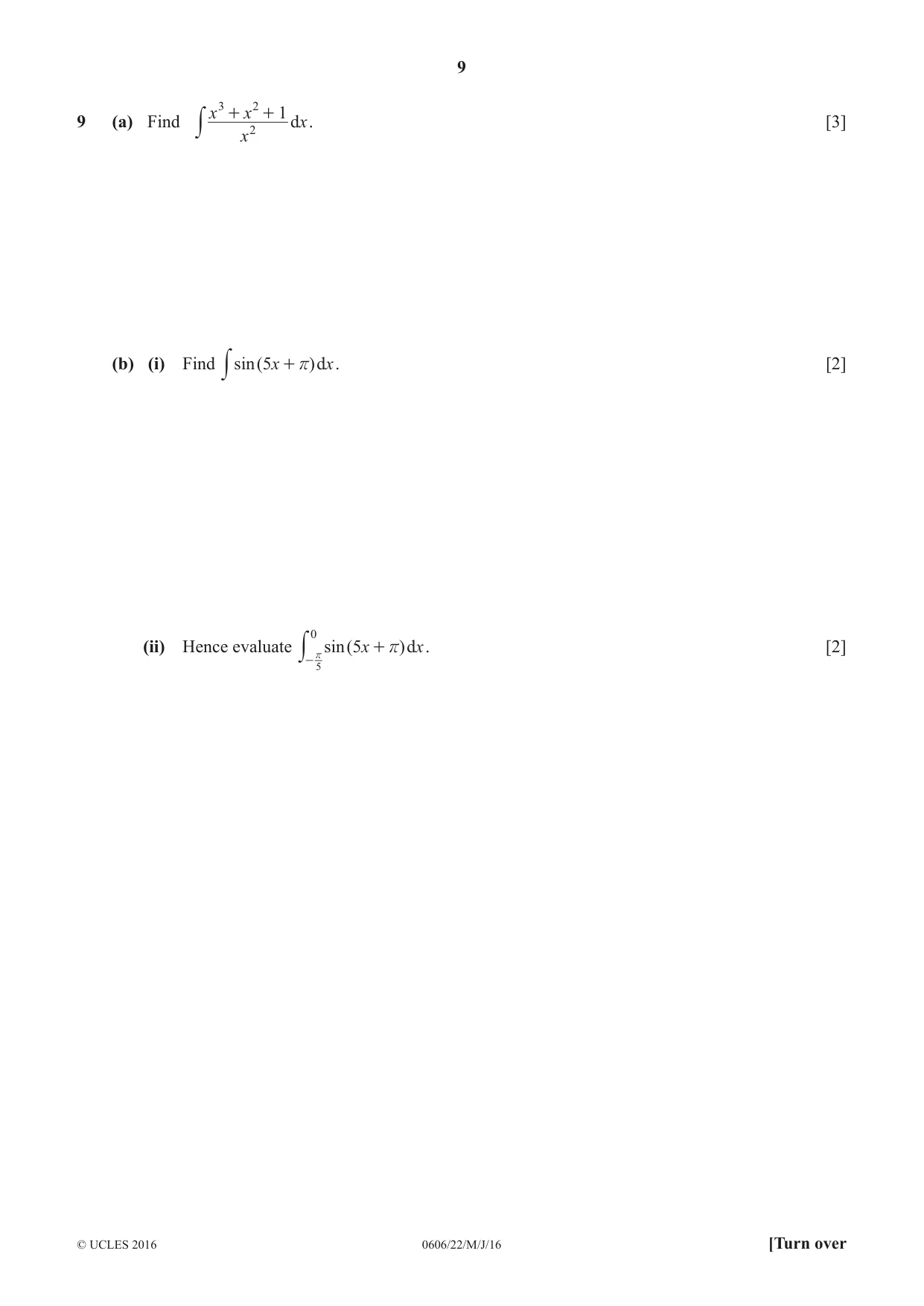 Cambridge IGCSE Mathematics - Additional 0606 2016 May/June Paper 2 · Variant 2 question paper, page 9 of 12