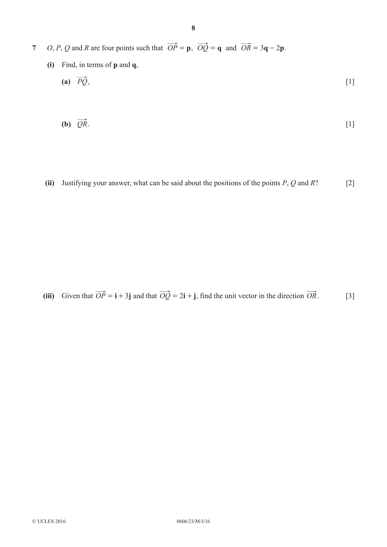 Cambridge IGCSE Mathematics - Additional 0606 2016 May/June Paper 2 · Variant 3 question paper, page 8 of 16