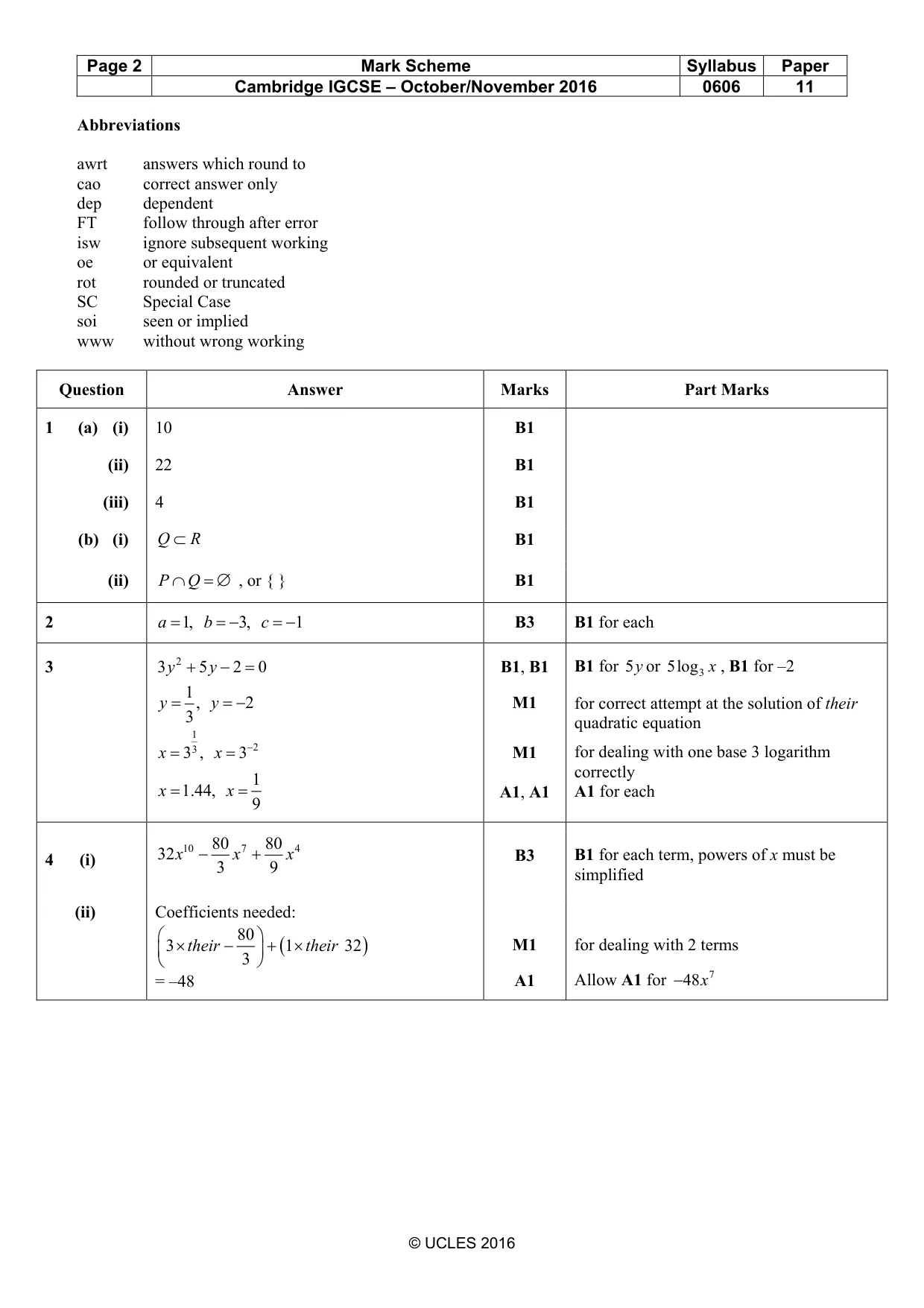 Mark scheme, page 2 of 6