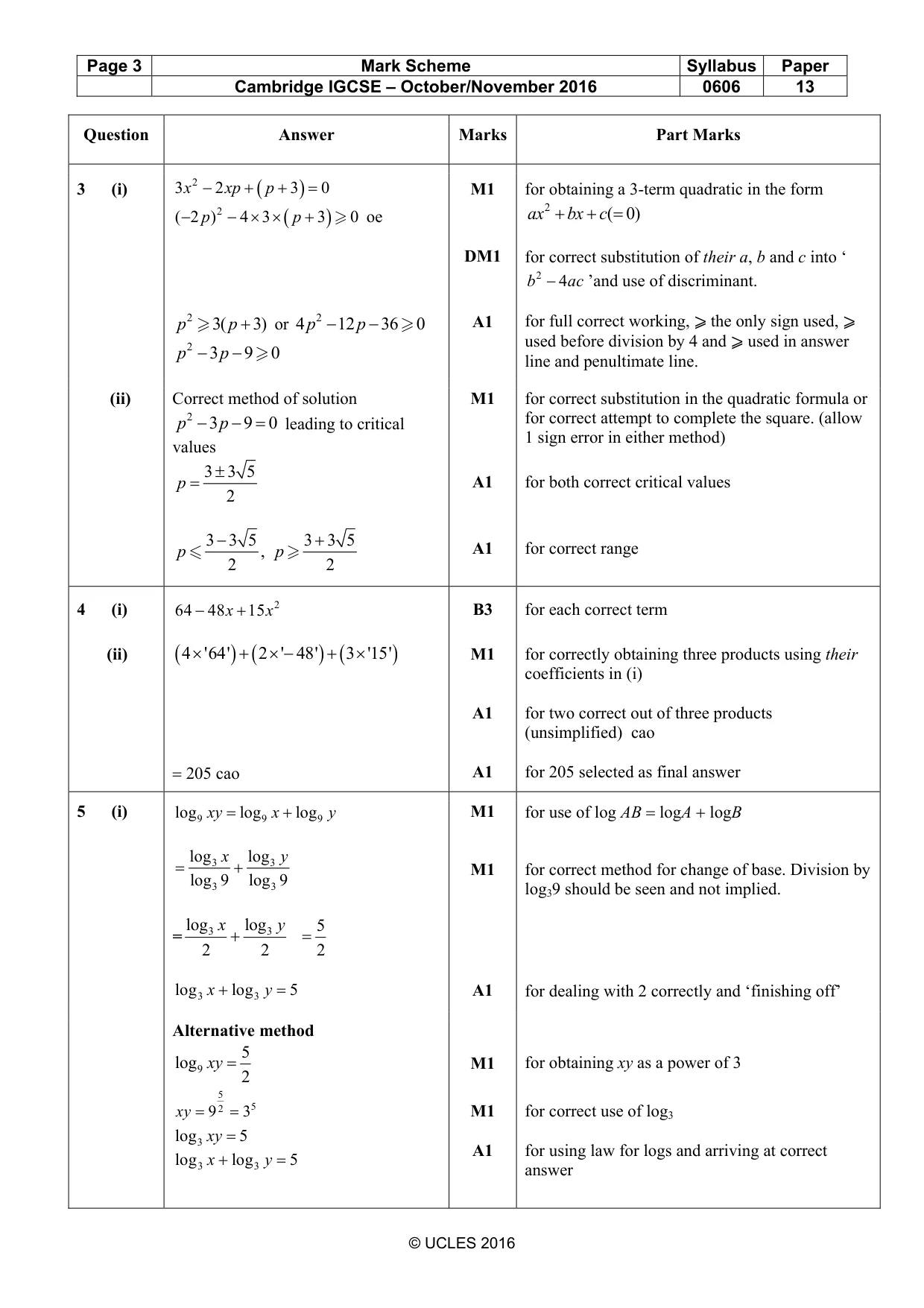 Mark scheme, page 3 of 8