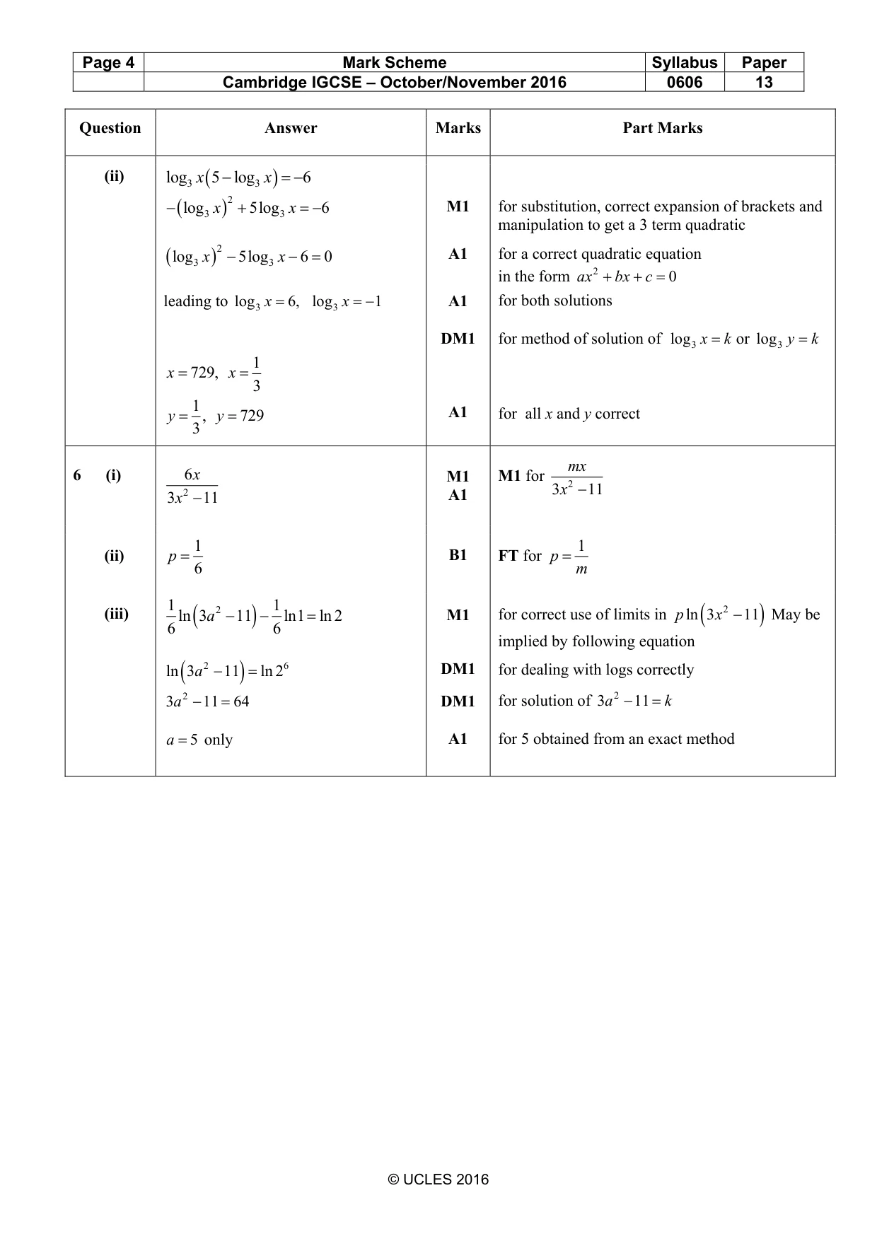 Mark scheme, page 4 of 8
