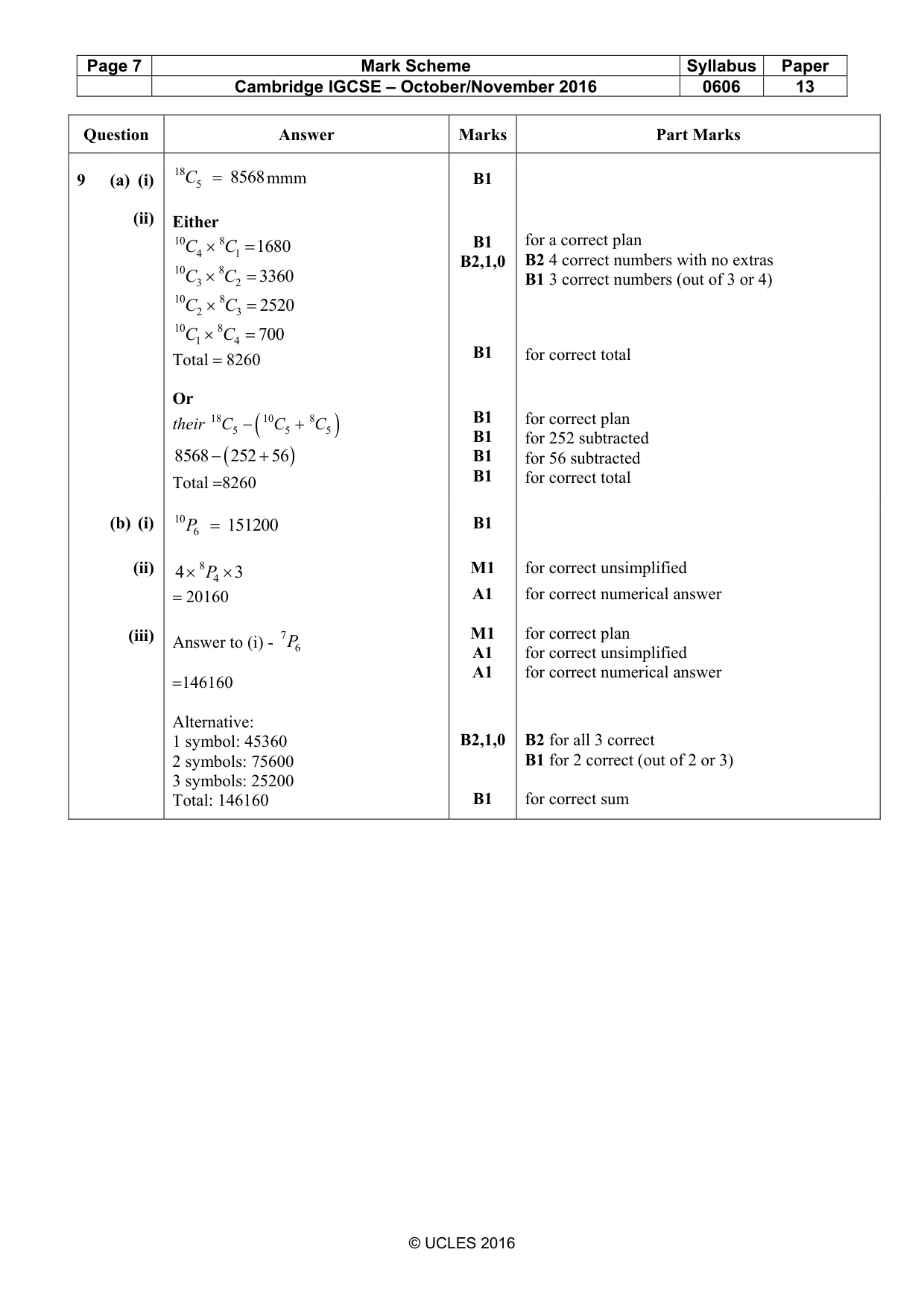 Mark scheme, page 7 of 8
