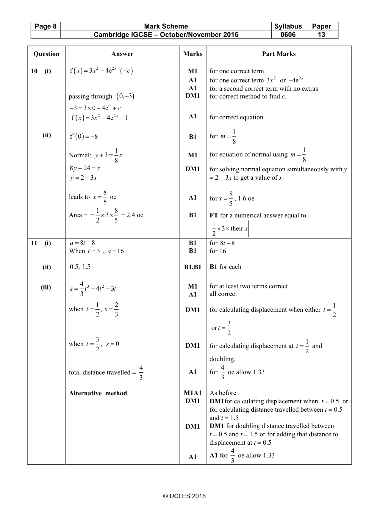 Mark scheme, page 8 of 8