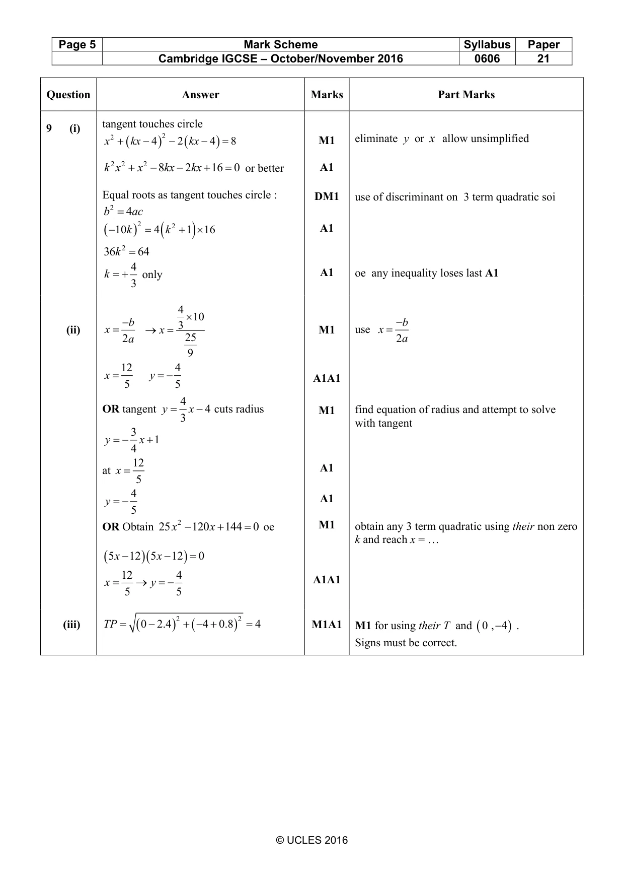 Mark scheme, page 5 of 6