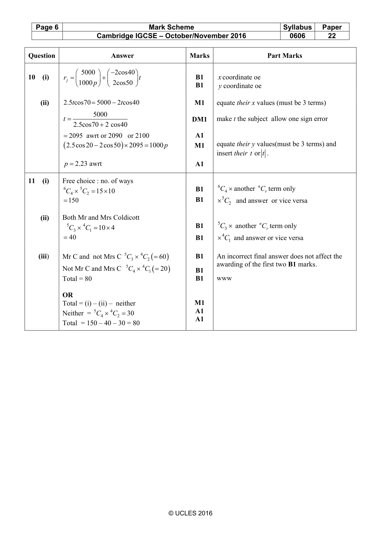 Mark scheme, page 6 of 6