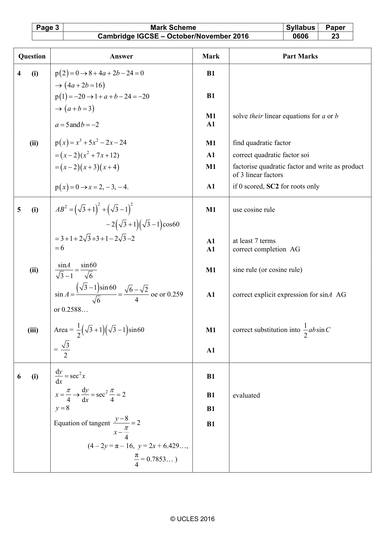 Mark scheme, page 3 of 6