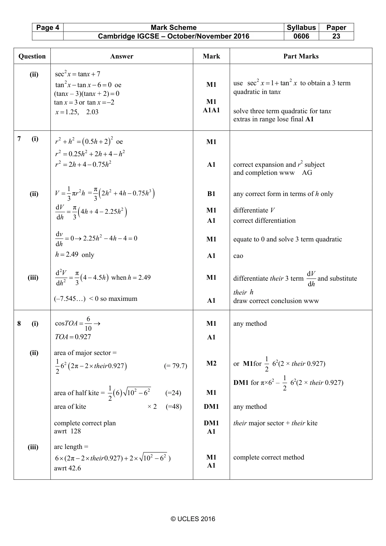 Mark scheme, page 4 of 6